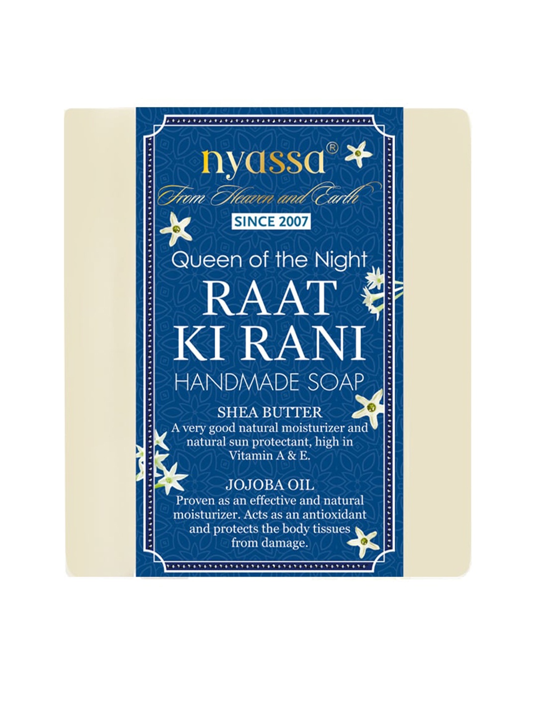 Nyassa Queen of The Night Raat Ki Rani Soap with Invigorating Fragrance - 150g, Off white
Nyassa Queen of The Night Raat Ki Rani Soap with Invigorating Fragrance - 150g, Off white