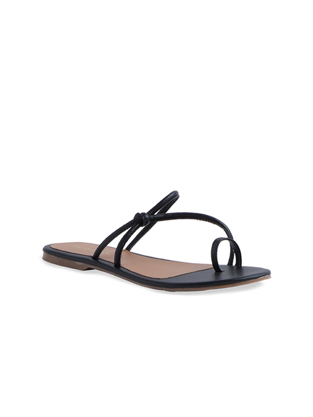 ERIDANI Women Black One Toe Flats