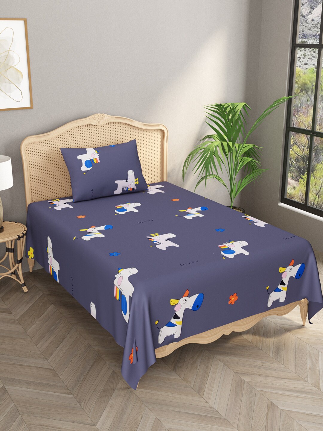 Gulaab Jaipur Grey & White Cartoon Characters 210 TC Single Bedsheet with 1 Pillow Covers
Gulaab Jaipur Grey & White Cartoon Characters 210 TC Single Bedsheet with 1 Pillow Covers