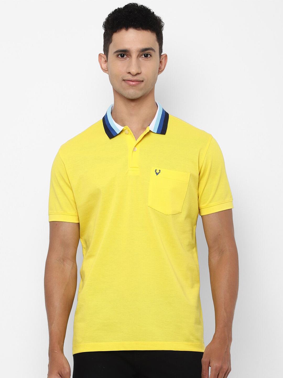 Allen Solly Men Yellow Polo Collar T-shirt