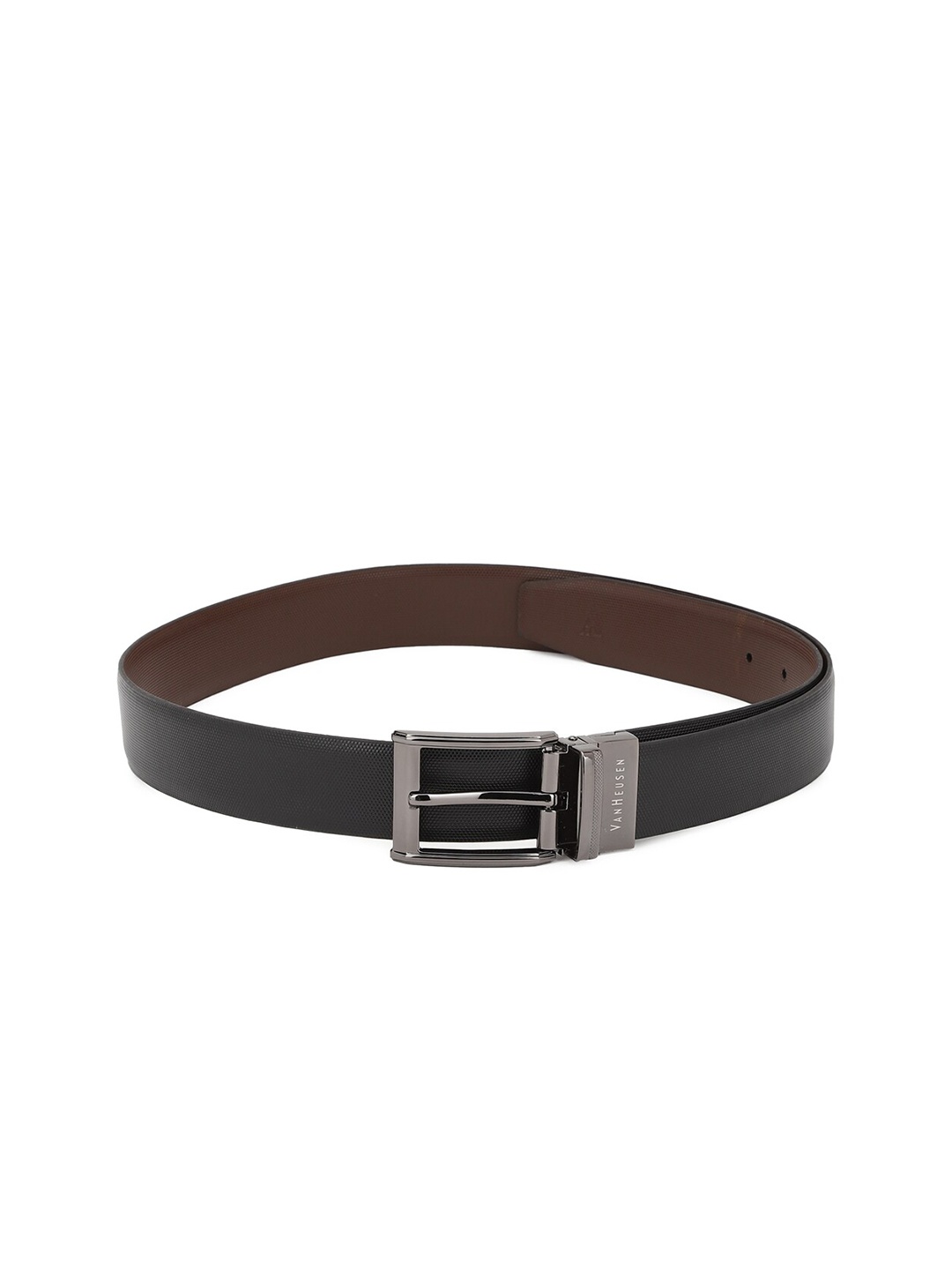 Van Heusen Men Black Textured Leather Belt