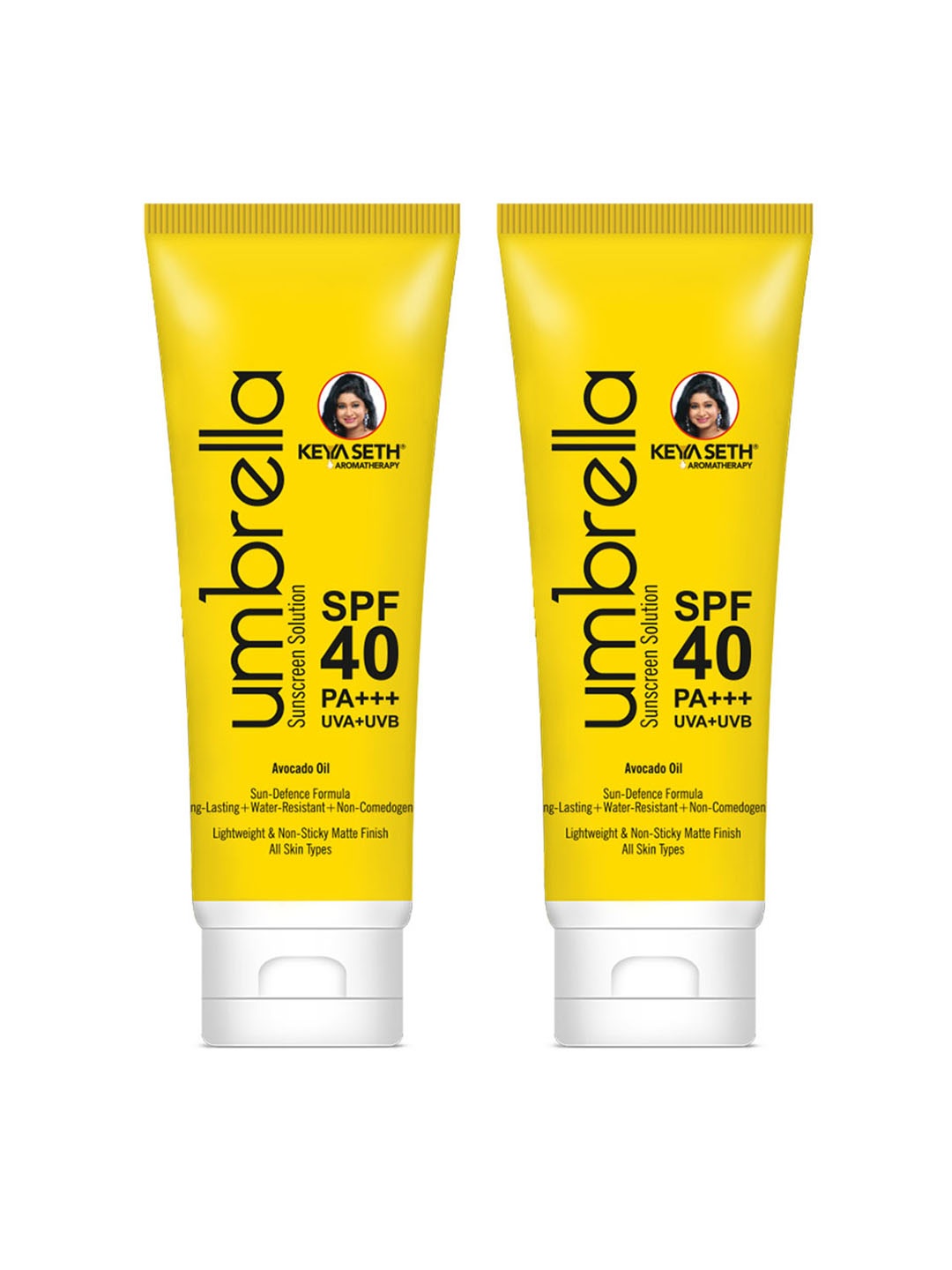 KEYA SETH Set of 2 Umbrella Sunscreen Solution for All Skin Types with SPF 40-100 ml Each, Yellow
KEYA SETH Set of 2 Umbrella Sunscreen Solution for All Skin Types with SPF 40-100 ml Each, Yellow