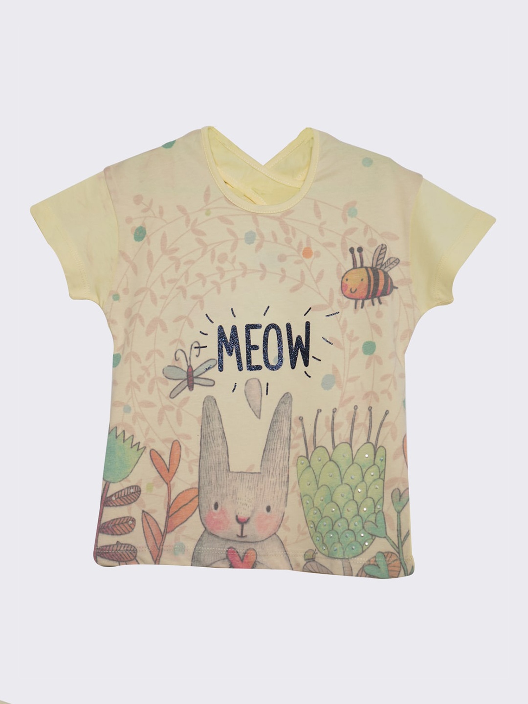 Ziama Girls Yellow Print Top
