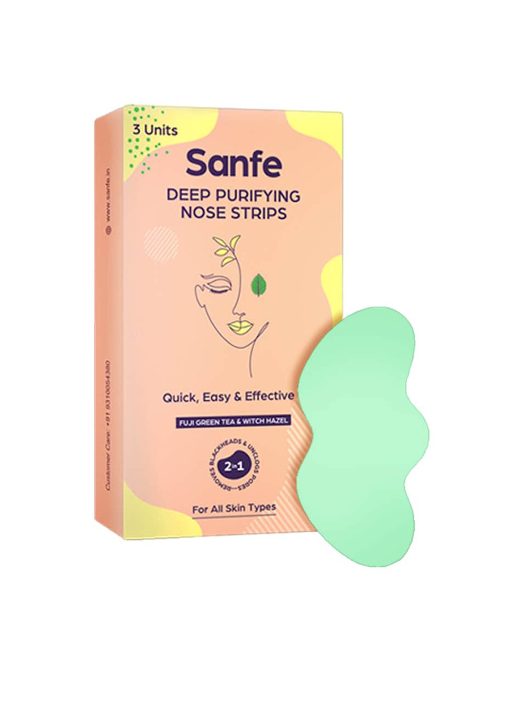 Sanfe Deep Purifying Nose Strips for Women To Remove Blackheads and Cleanse Pores - 3 Pcs, Green
Sanfe Deep Purifying Nose Strips for Women To Remove Blackheads and Cleanse Pores - 3 Pcs, Green