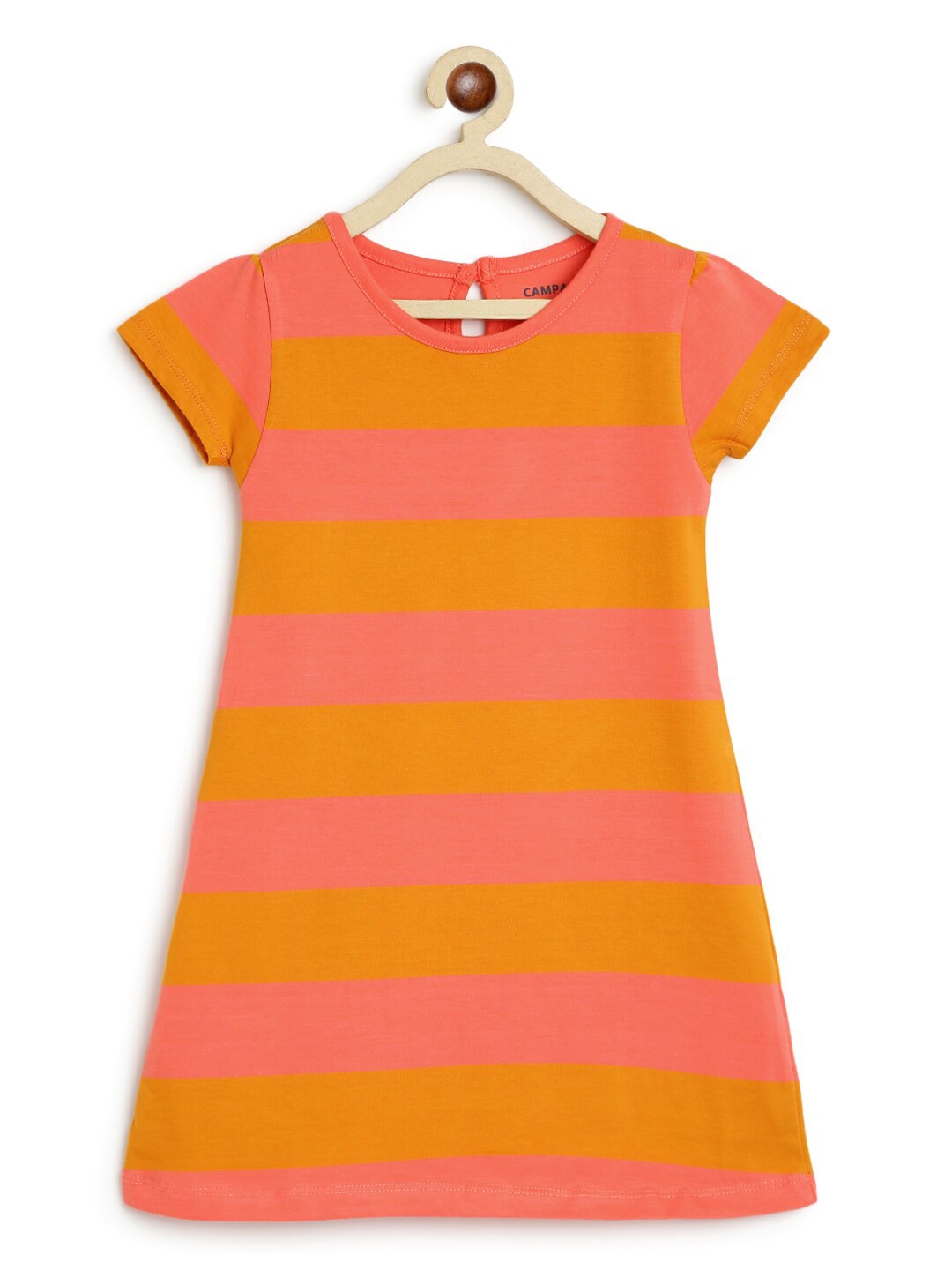 Campana Girls Cotton Short Sleeves Knee Length A-Line Striped Dress, Yellow
Campana Girls Cotton Short Sleeves Knee Length A-Line Striped Dress, Yellow