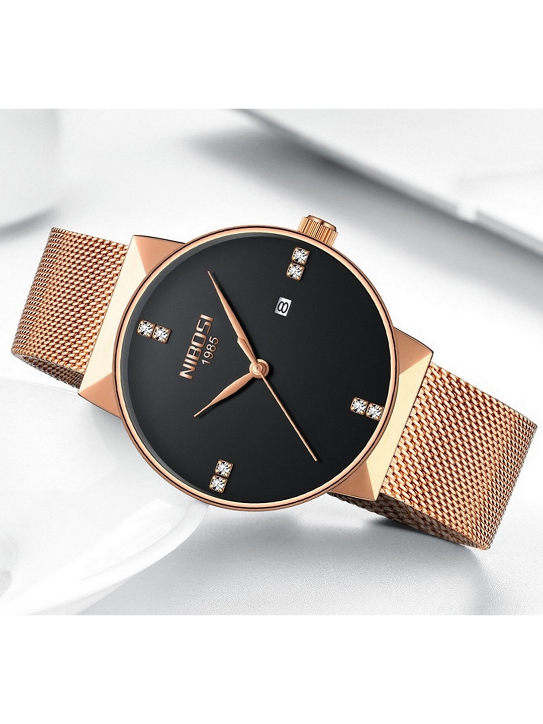 Nibosi Men Black Dial & Rose Gold Toned Stainless Steel Straps Analogue Watch NB-2323
Nibosi Men Black Dial & Rose Gold Toned Stainless Steel Straps Analogue Watch NB-2323
