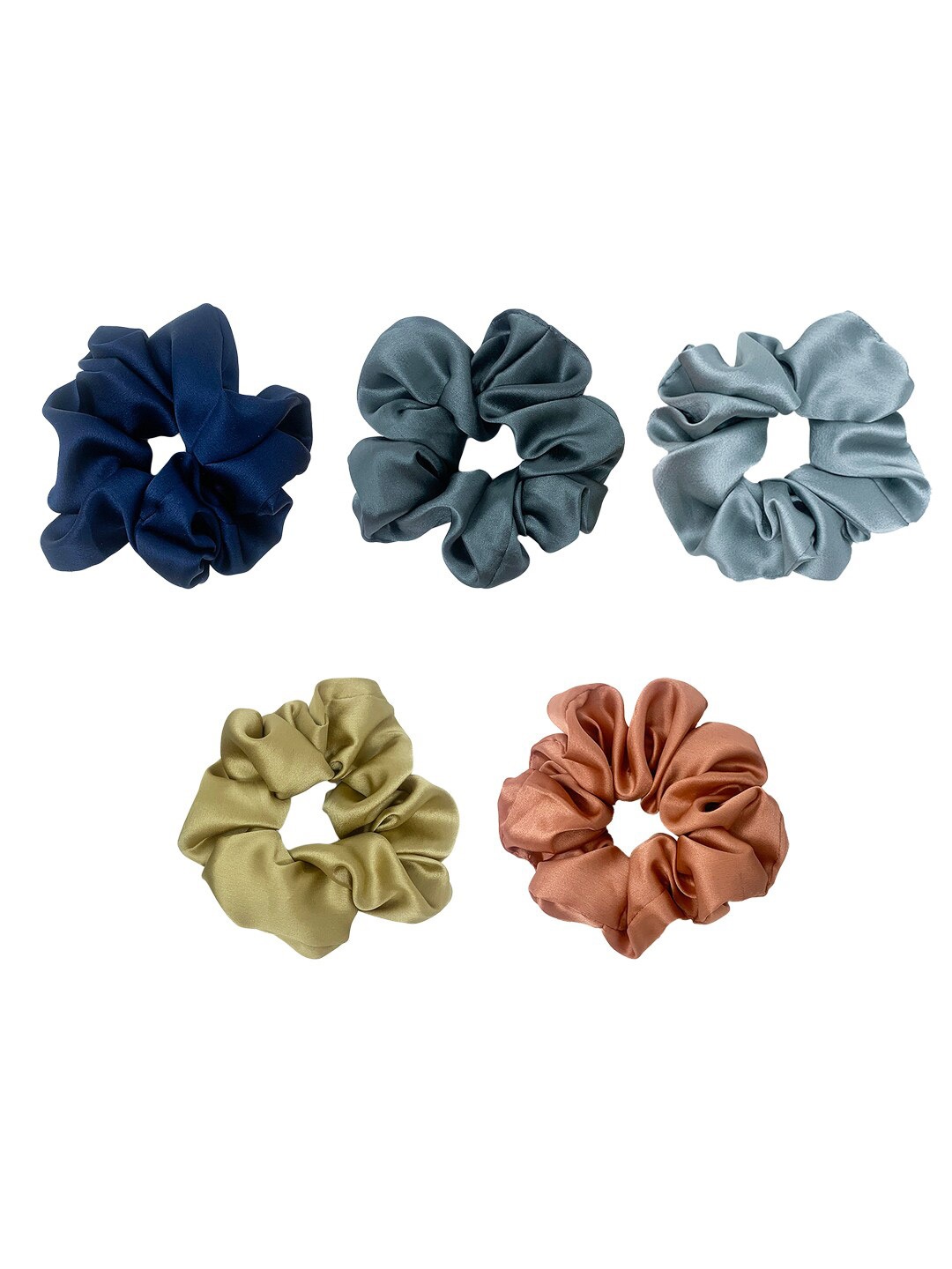 Mint & Oak Women Set of 5 Ponytail Holders, Blue