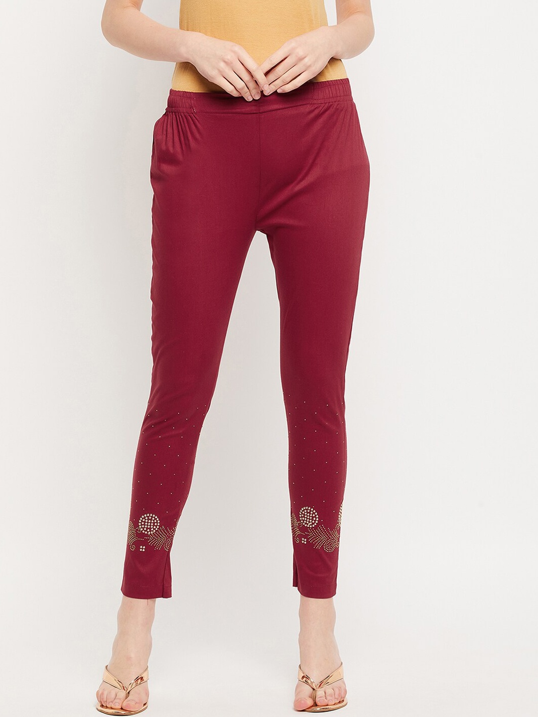 Clora Creation Women Maroon Floral Embroidered Smart Easy Wash Cotton Cigarette Trousers
Clora Creation Women Maroon Floral Embroidered Smart Easy Wash Cotton Cigarette Trousers