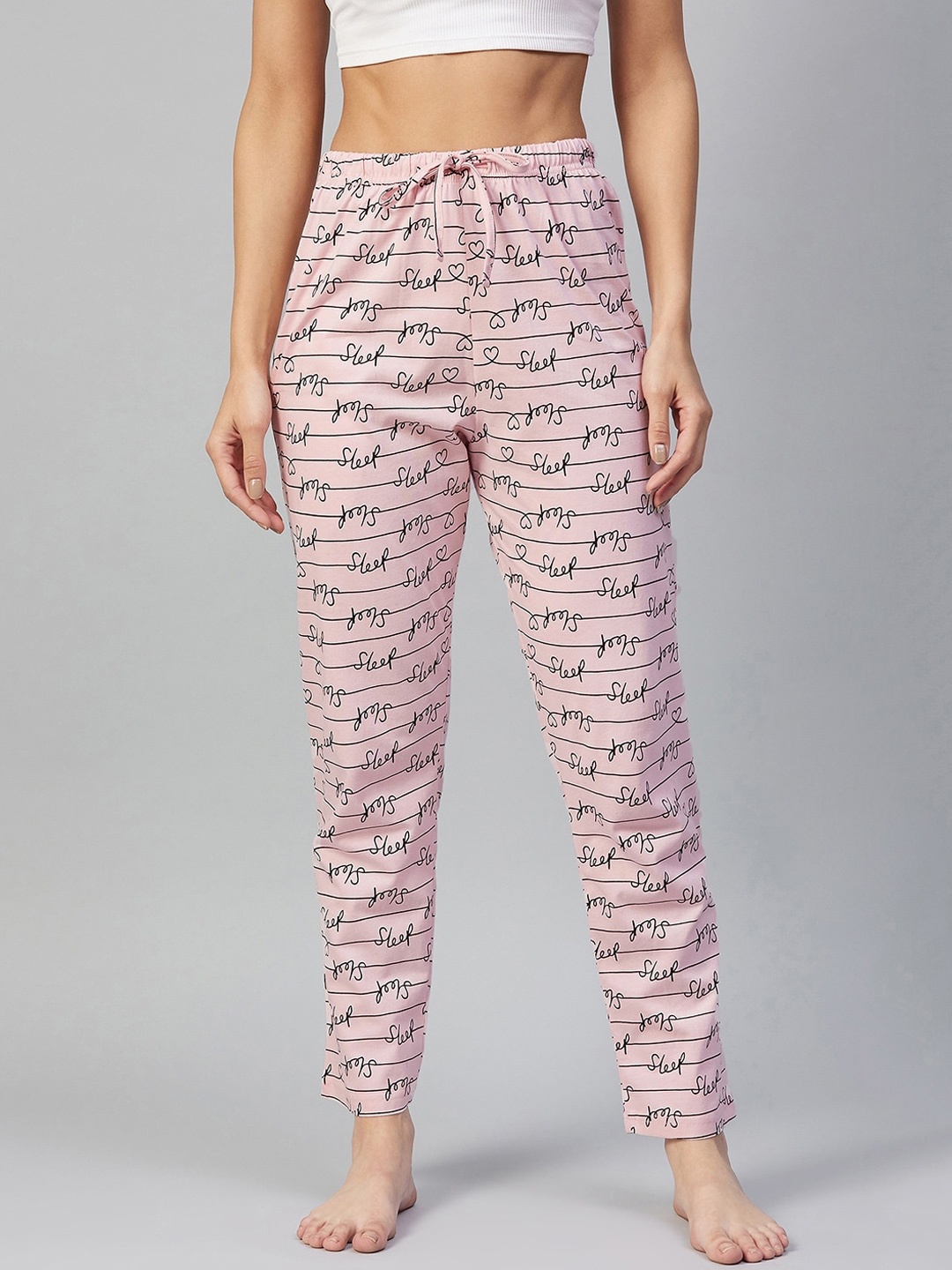 C9 AIRWEAR Women Pink Printed Pure Cotton Lounge Pants
