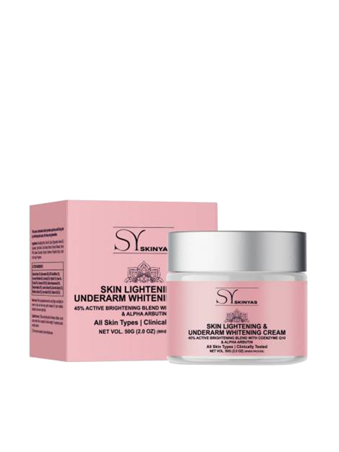 SKINYAS Skin Lightening & Underarm Whitening Cream with Alpha Arbutin & Q10 - 50 g, Pink
SKINYAS Skin Lightening & Underarm Whitening Cream with Alpha Arbutin & Q10 - 50 g, Pink