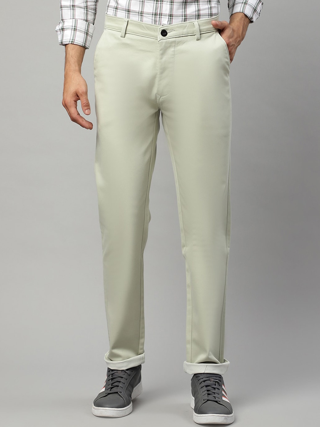 Rodamo Men Green Slim Fit Trousers