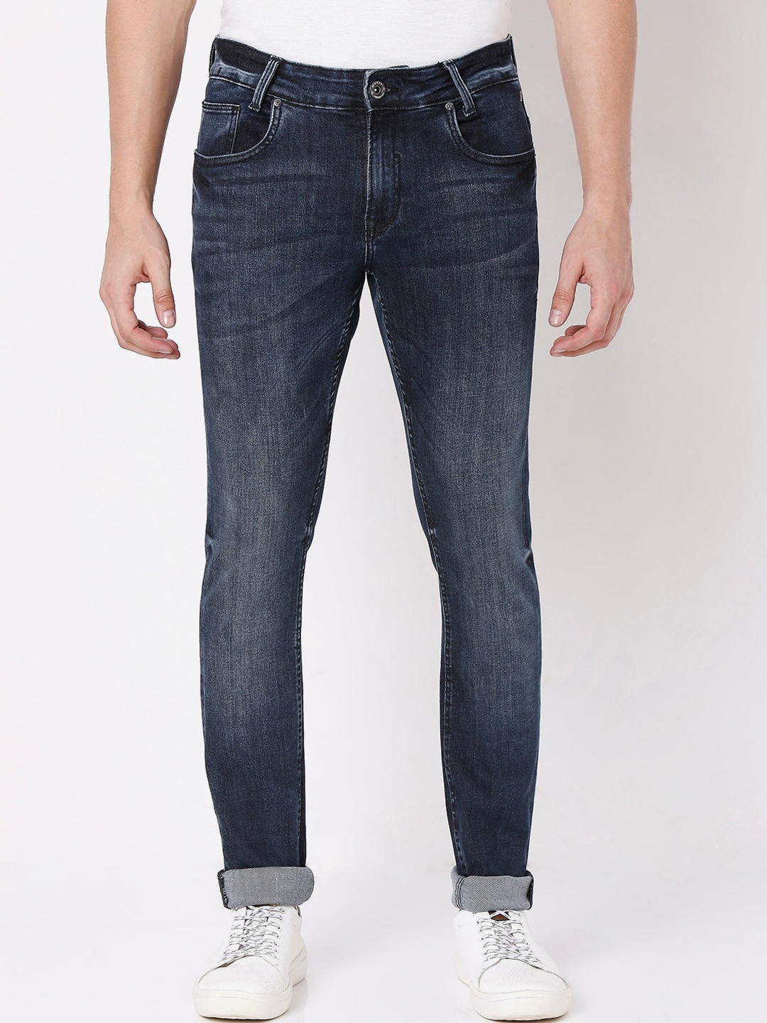 Mufti Men Blue Skinny Fit Light Fade Stretchable Jeans
