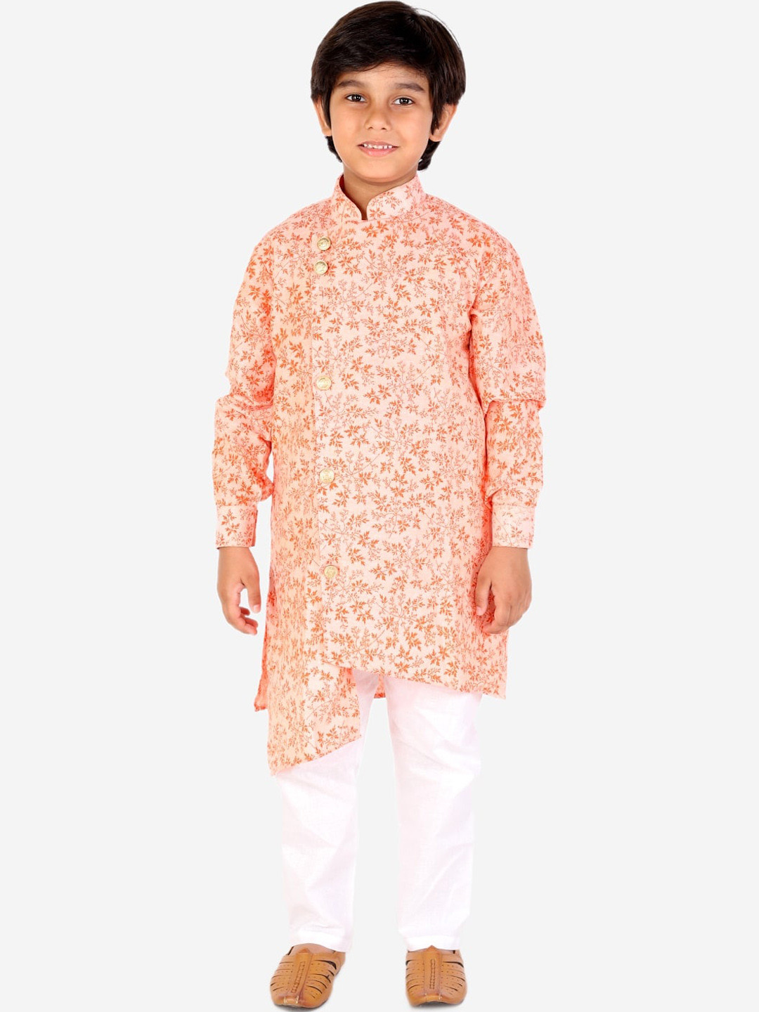 Pro-Ethic STYLE DEVELOPER Boys Orange Floral Printed Angrakha Pure Cotton Kurta with Pyjamas
Pro-Ethic STYLE DEVELOPER Boys Orange Floral Printed Angrakha Pure Cotton Kurta with Pyjamas