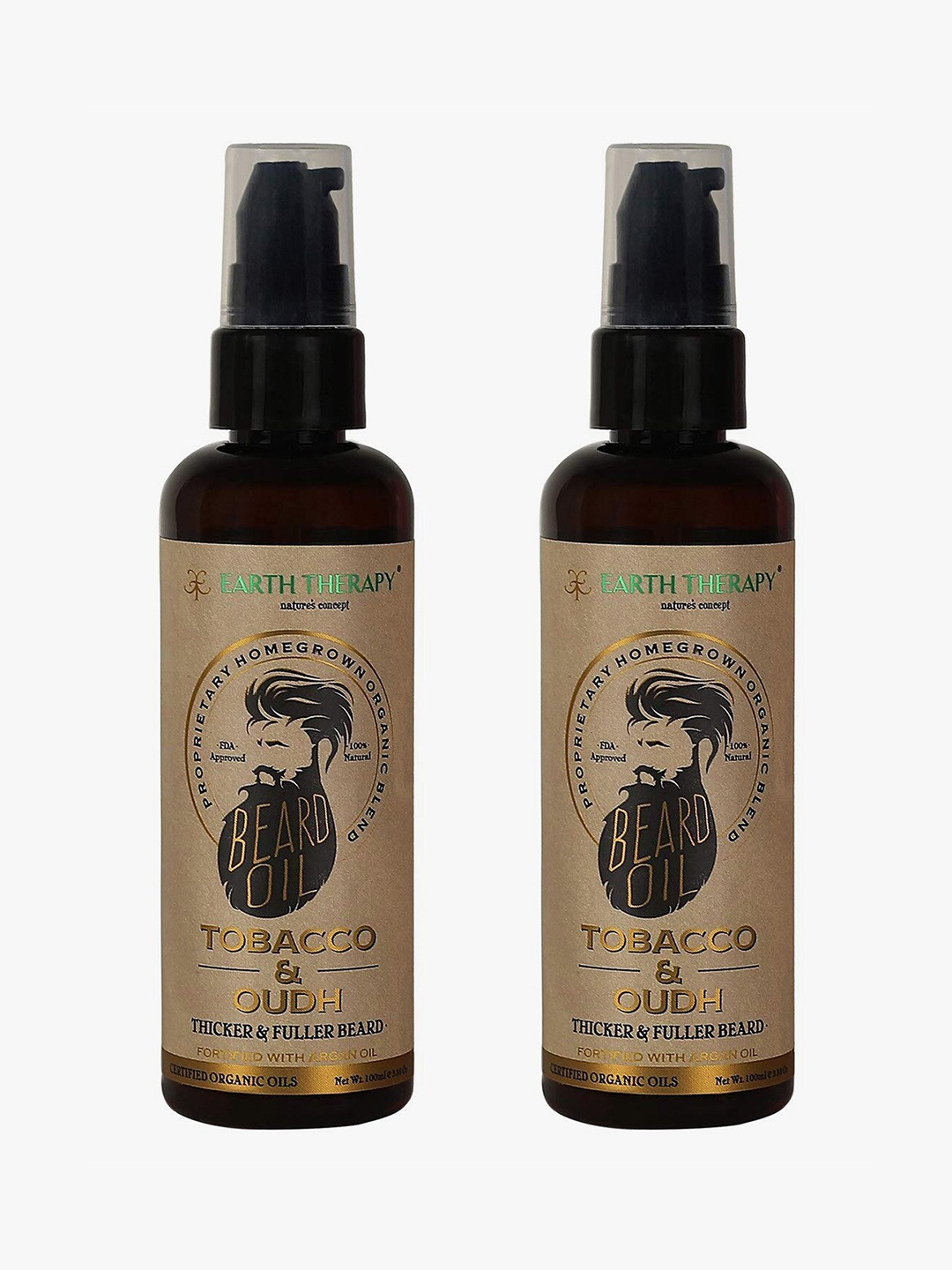 EARTH THERAPY Set of 2 Tobacco & Oudh Nourishment Organic Beard Oil 100 ml each, Multi
EARTH THERAPY Set of 2 Tobacco & Oudh Nourishment Organic Beard Oil 100 ml each, Multi