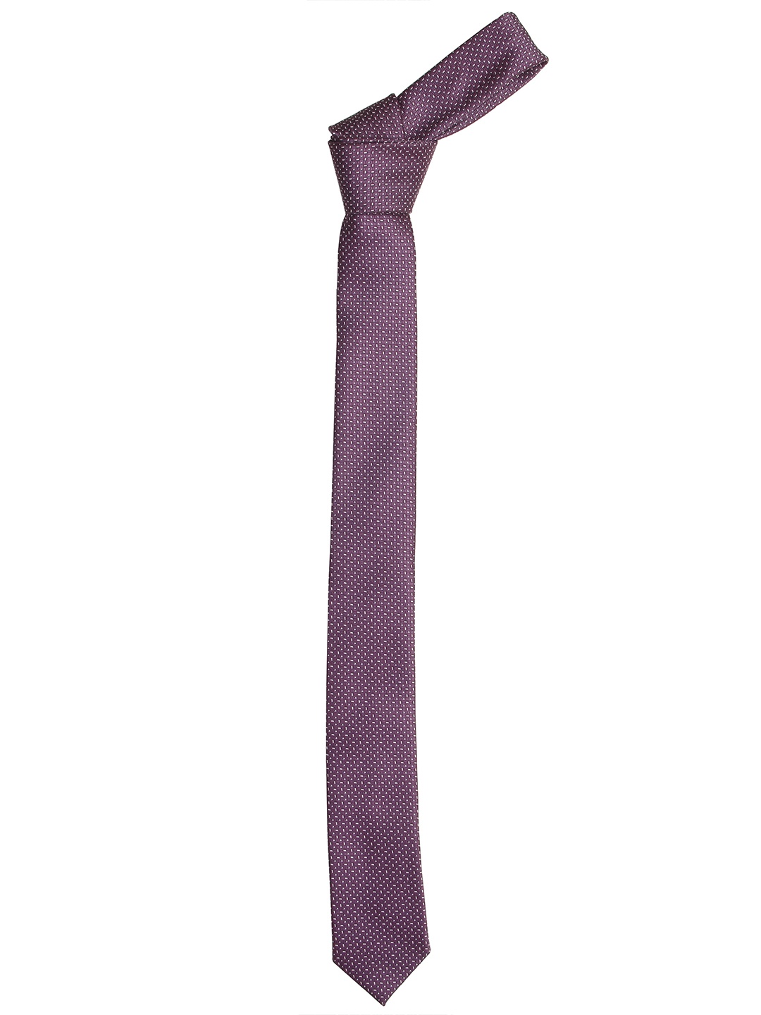 Calvadoss Men Purple & White Woven Design Broad Tie