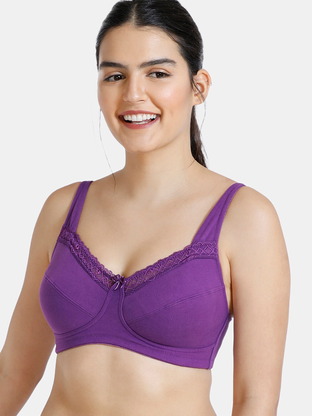 Zivame Purple Seamless Non-Padded Non-Wired Bra