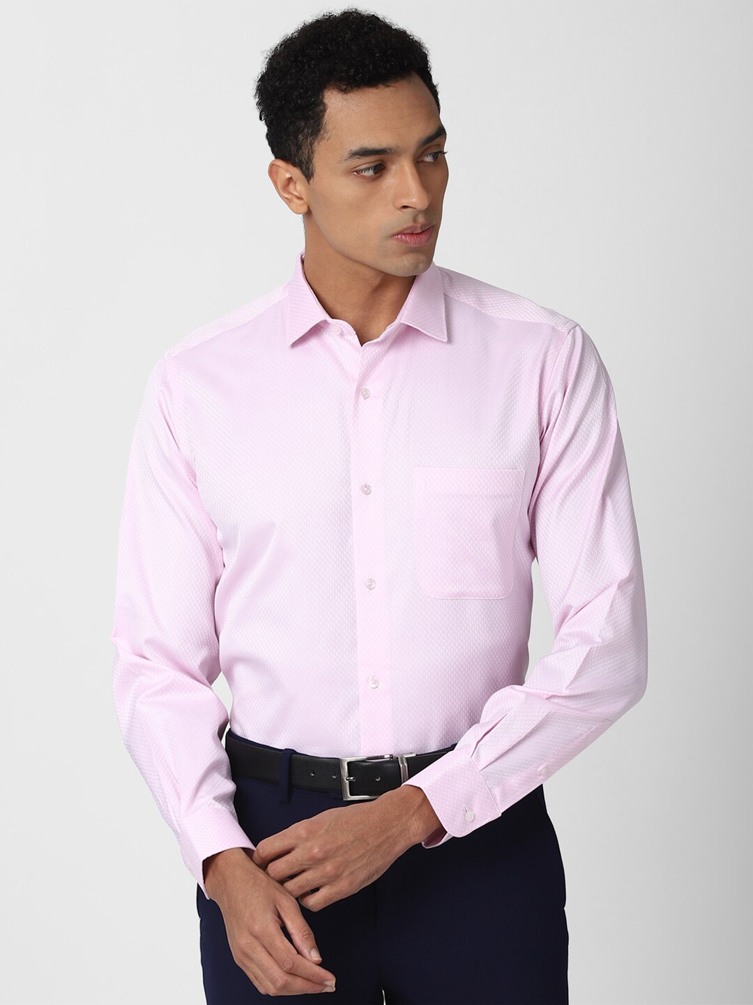 Van Heusen Men Pink Regular Fit Cotton Formal Shirt