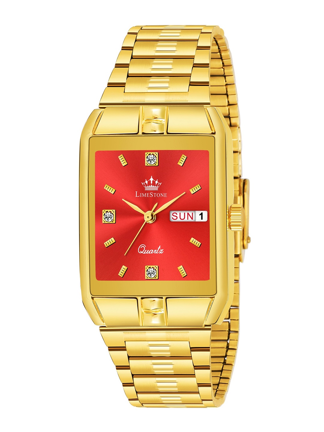 LIMESTONE Men Gold-Toned Brass Dial & Gold Toned Bracelet Style Straps Analogue Watch
LIMESTONE Men Gold-Toned Brass Dial & Gold Toned Bracelet Style Straps Analogue Watch