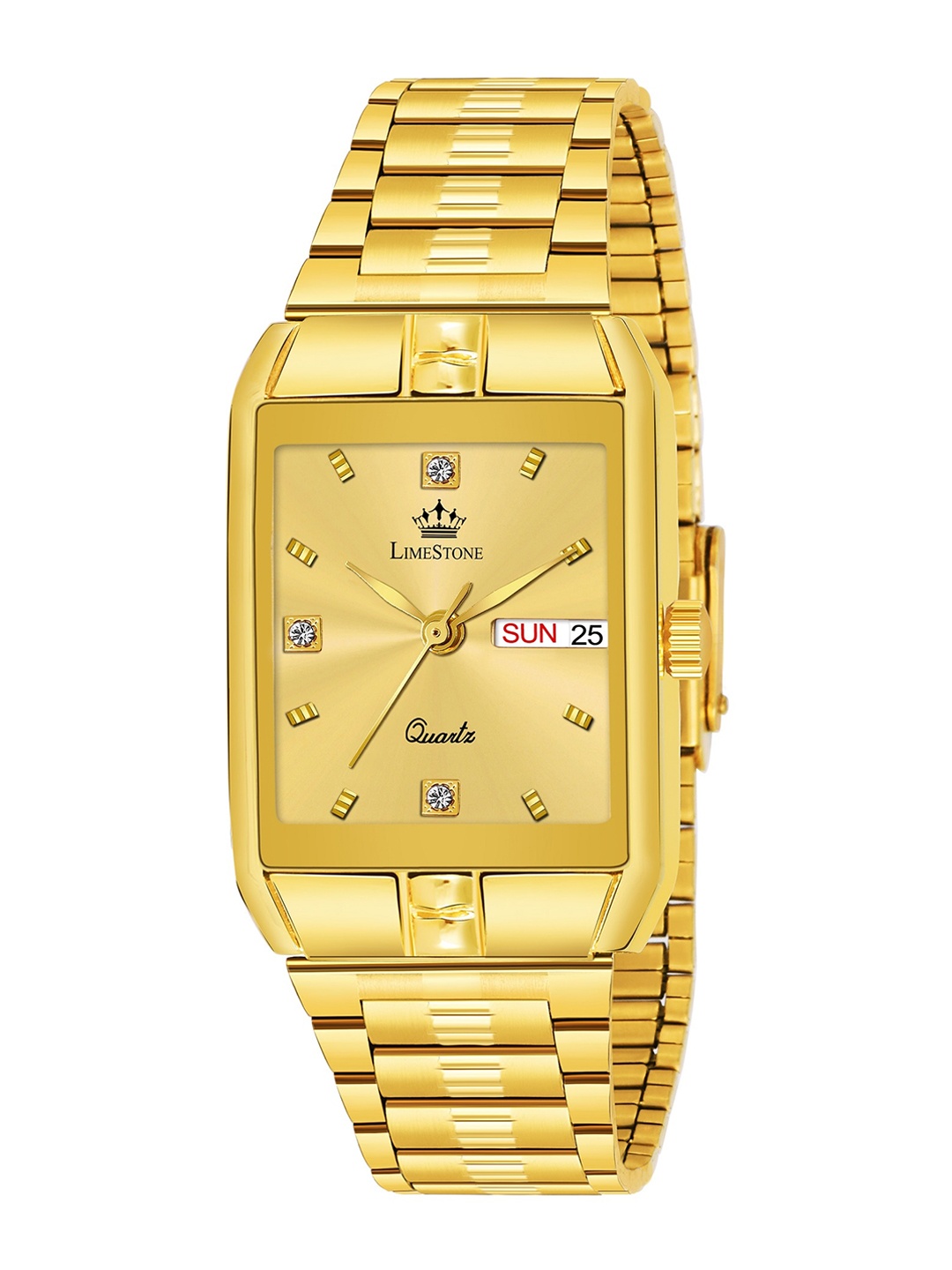 LIMESTONE Men Gold-Toned Brass Dial & Gold Toned Bracelet Style Straps Analogue Watch LS3030
LIMESTONE Men Gold-Toned Brass Dial & Gold Toned Bracelet Style Straps Analogue Watch LS3030