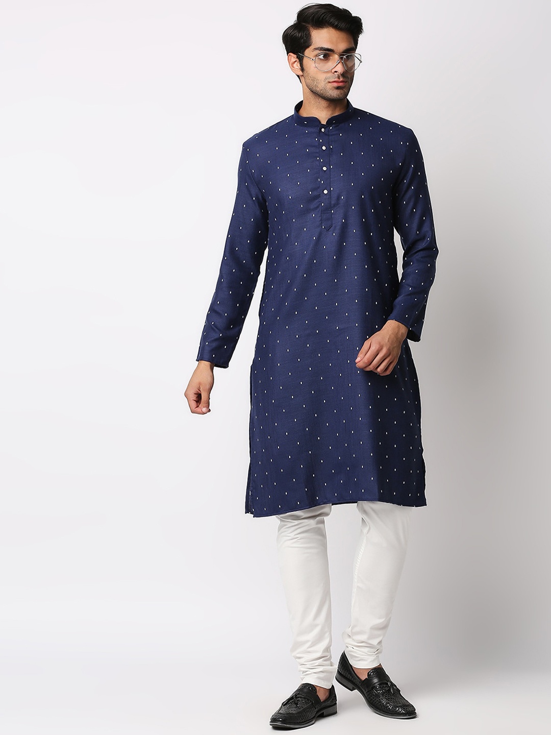 MEWAR Men Blue Printed Kurta with Pyjamas