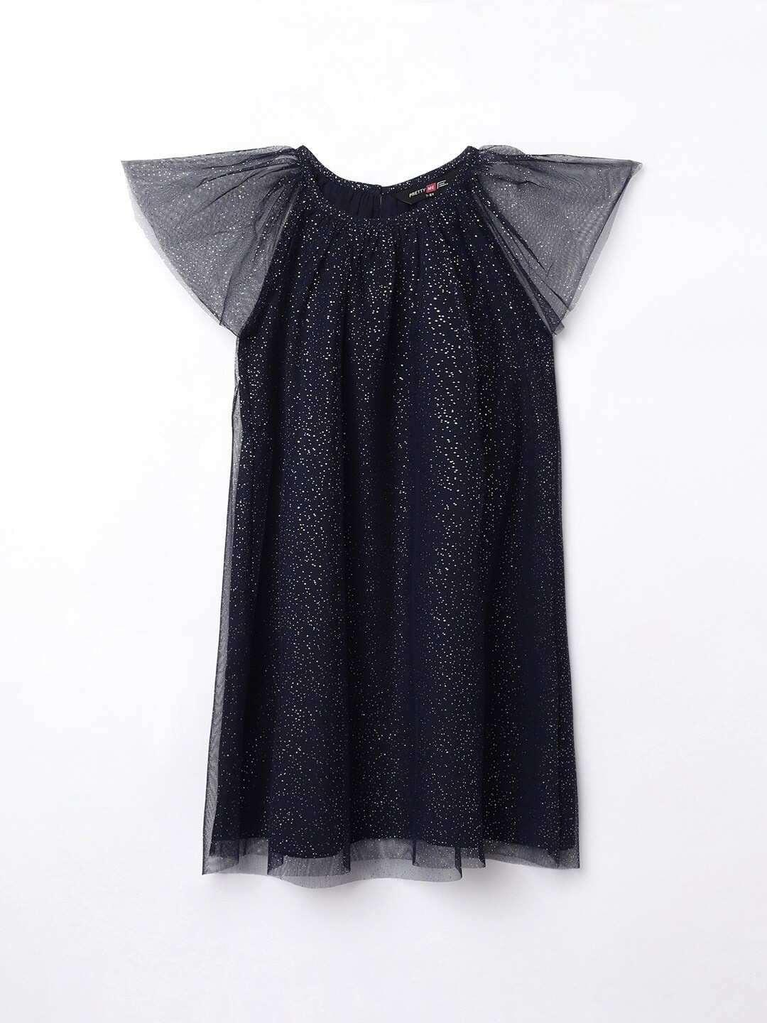 Fame Forever by Lifestyle Girls Navy Blue Embellished A-Line Dress