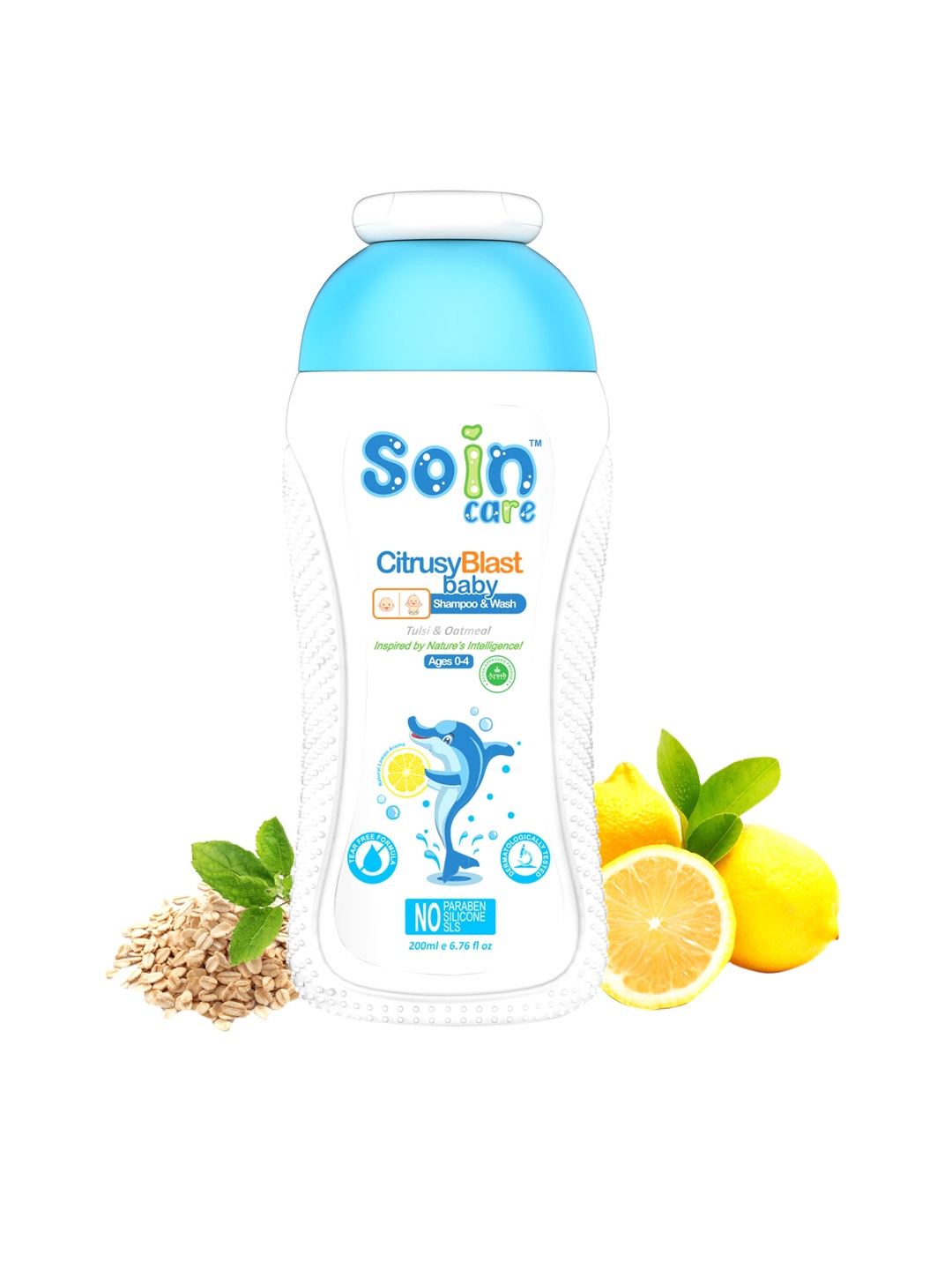 SOIN CARE Kids Citrusy Blast Gentle Shampoo & Wash with Tulsi & Oatmeal - 200 ml, White
SOIN CARE Kids Citrusy Blast Gentle Shampoo & Wash with Tulsi & Oatmeal - 200 ml, White