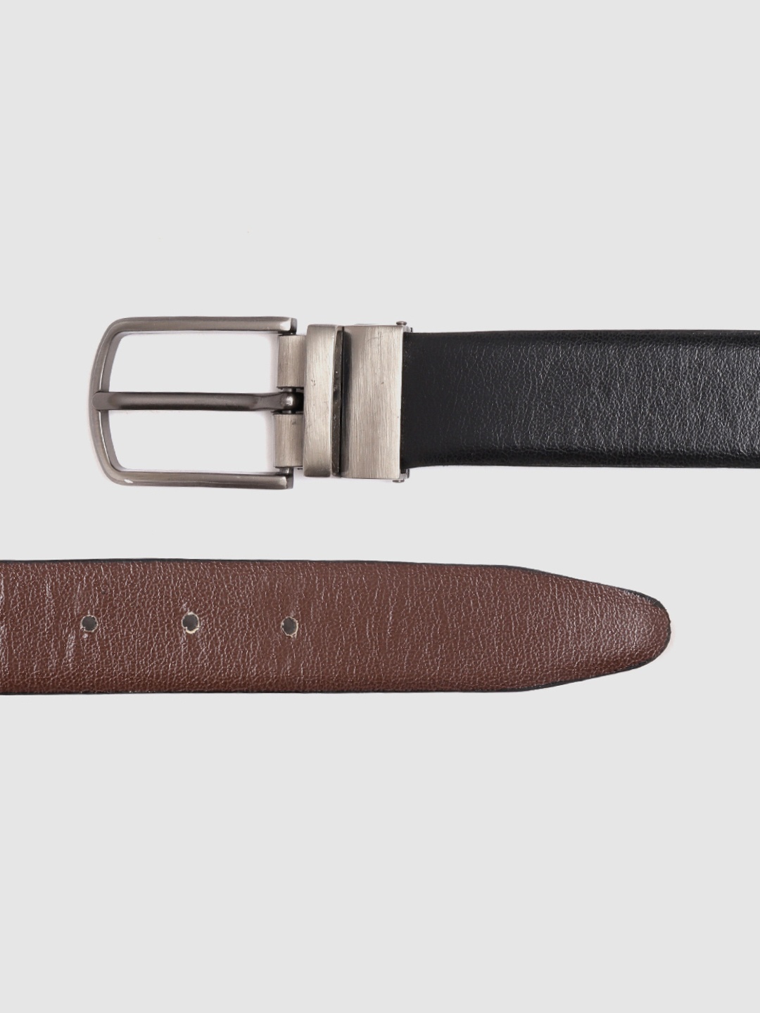 HIGHLANDER Men Coffee Brown & Black Reversible Belt