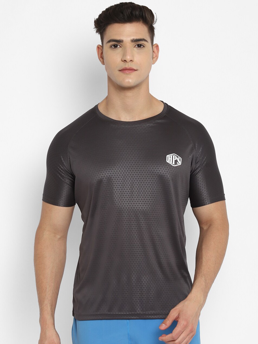 

HPS Sports Men Grey Running T-shirt