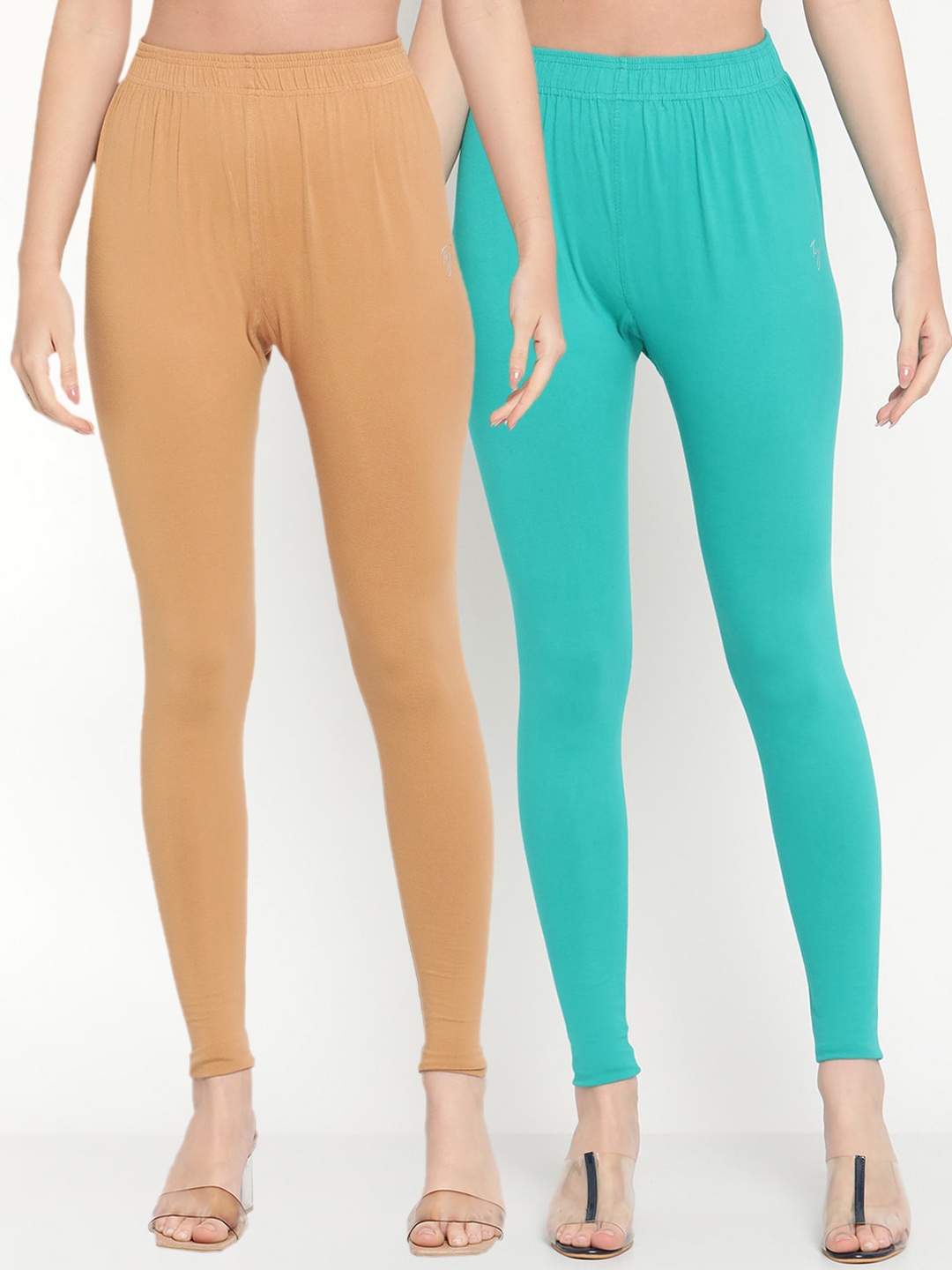 TAG 7 Women Pack Of 2 Solid Comfort-Fit Ankle-Length cotton Leggings, Turquoise blue
TAG 7 Women Pack Of 2 Solid Comfort-Fit Ankle-Length cotton Leggings, Turquoise blue