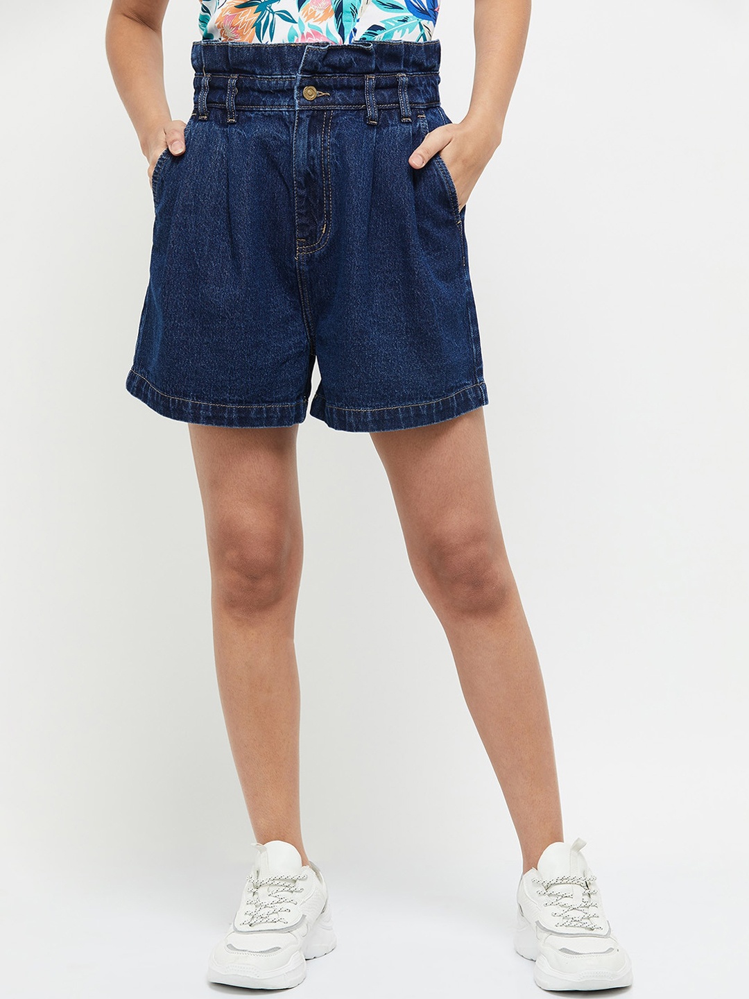 max Women Blue Denim Shorts