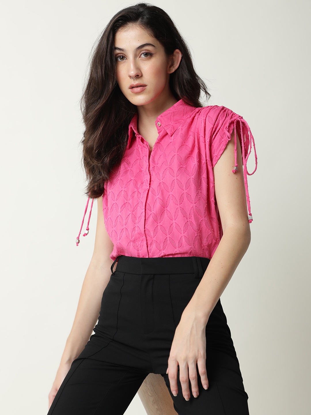 RAREISM Pink Shirt Style Top
