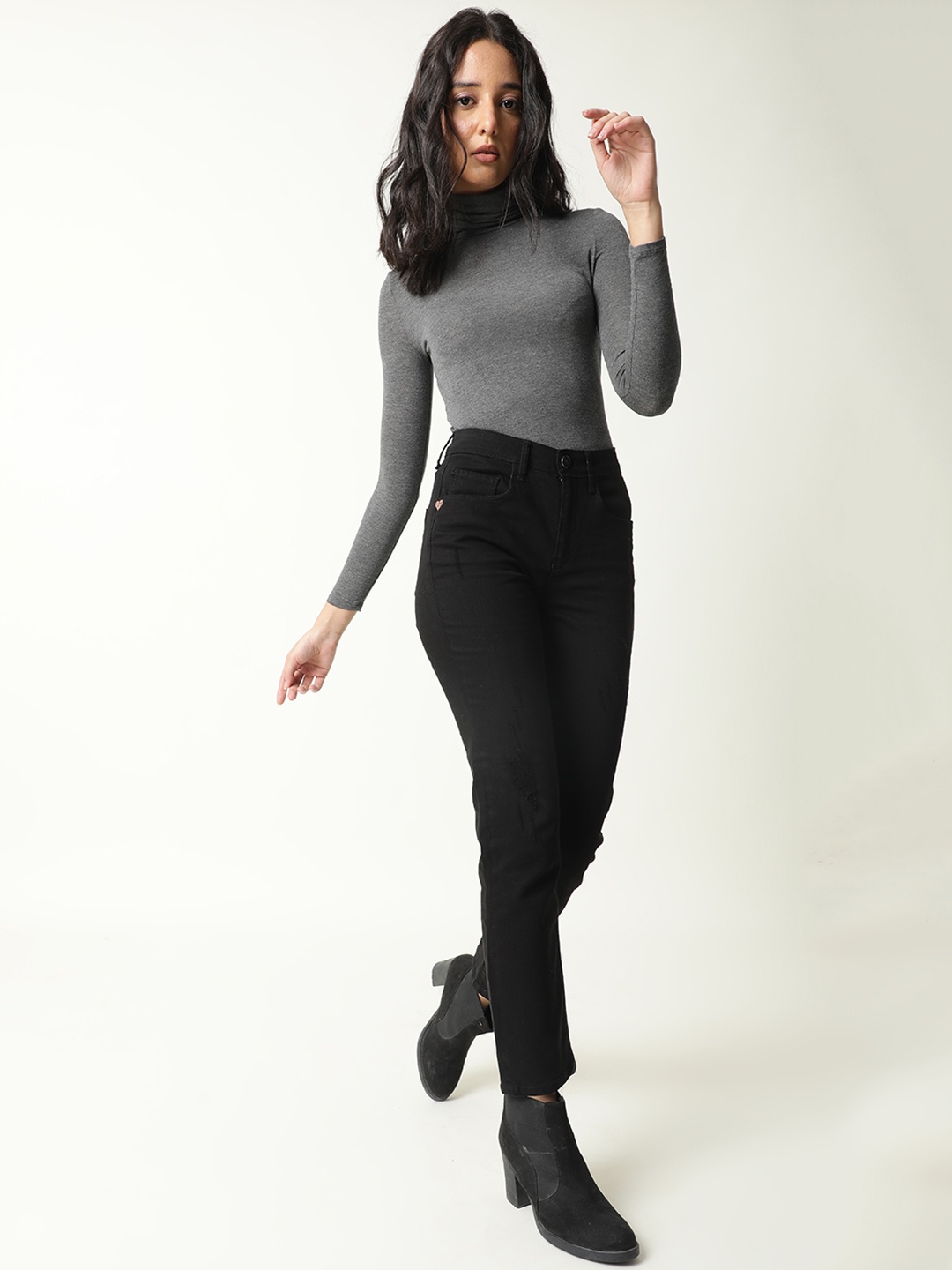 RAREISM Women Black High-Rise Jeans
