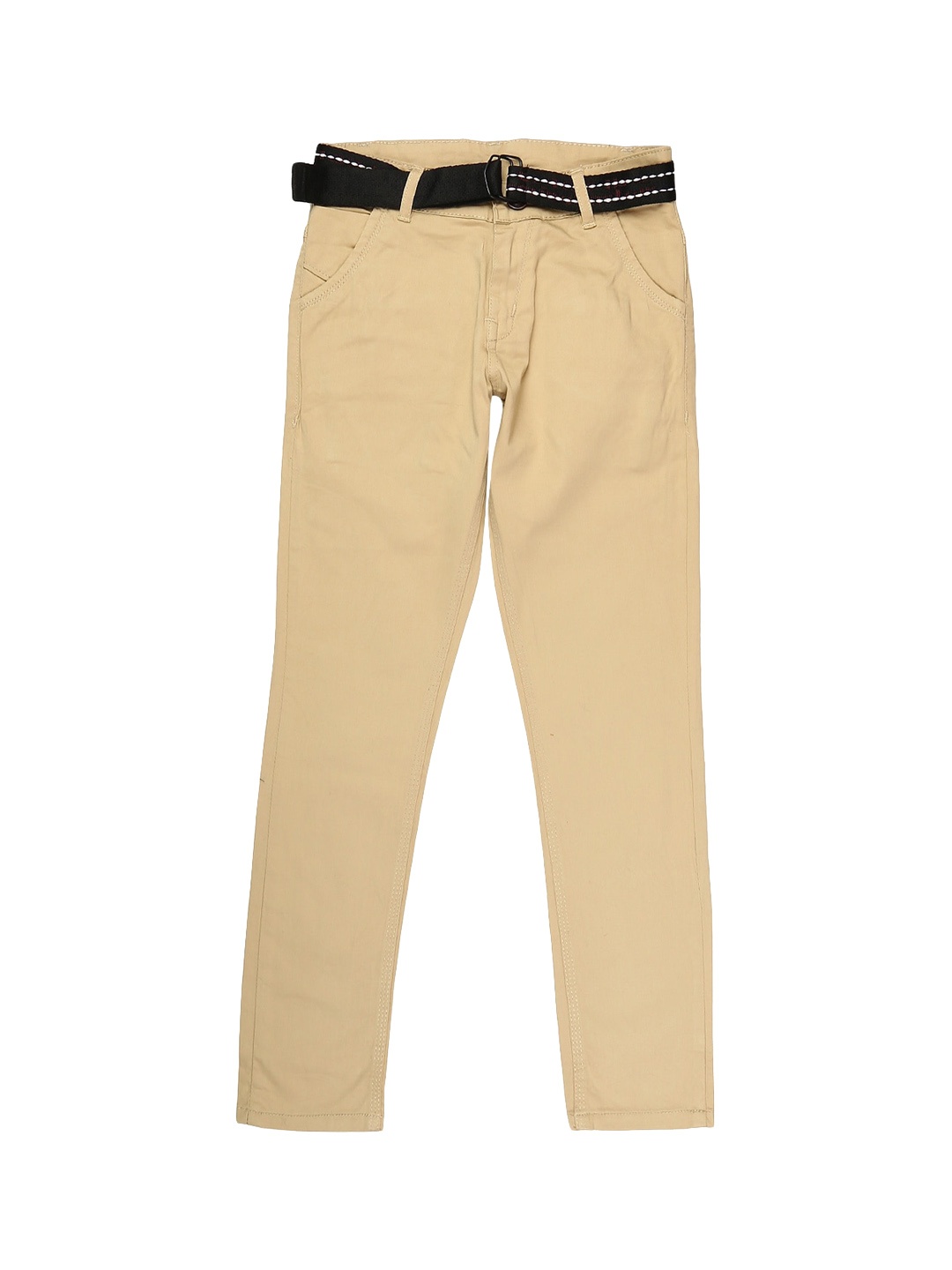V-Mart Boys Khaki Solid Easy Wash Trousers