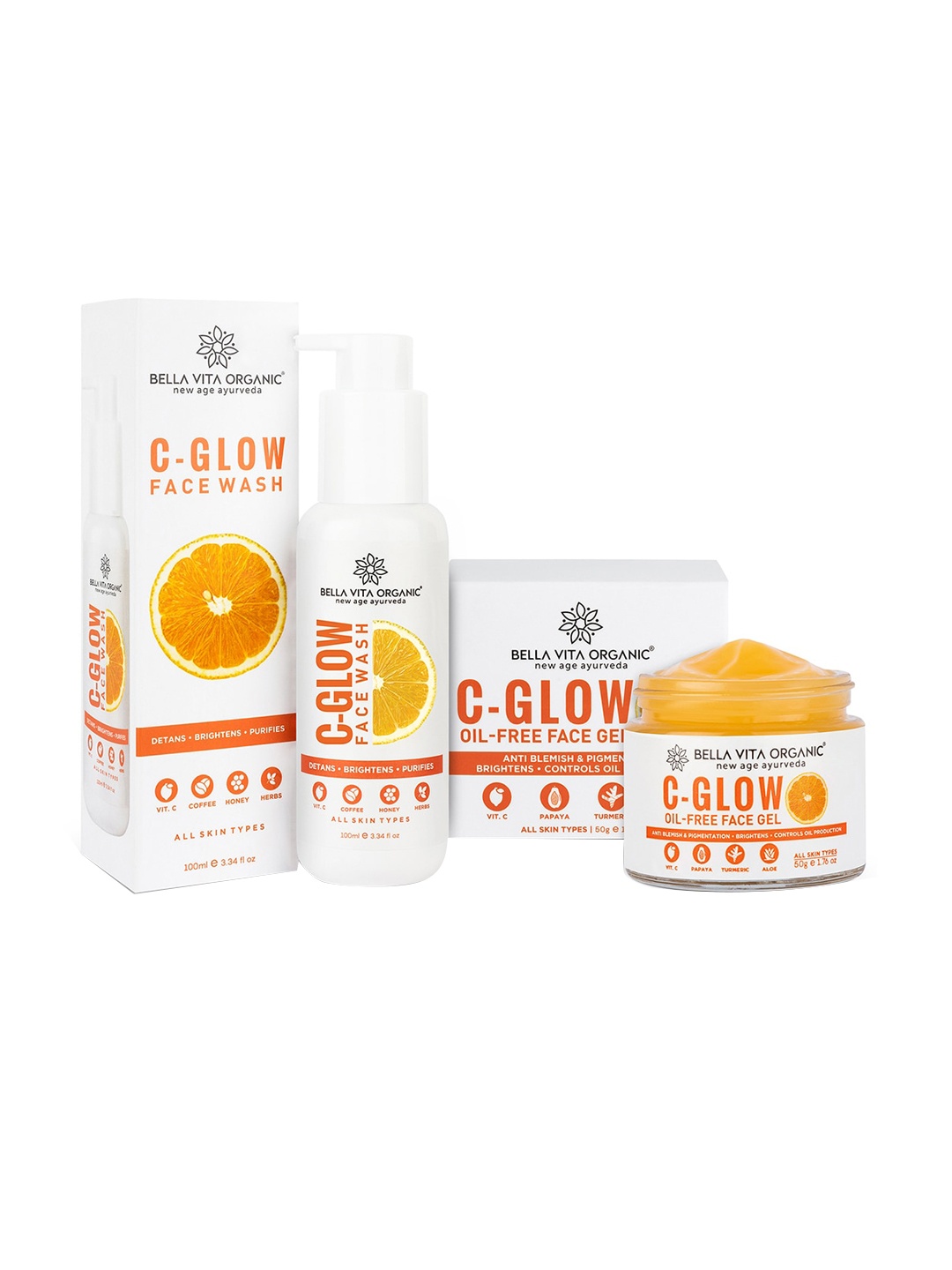Bella Vita Organic Vitamin C Essential Oil-Free Skincare Duo - Face Wash + Face Gel, Orange
Bella Vita Organic Vitamin C Essential Oil-Free Skincare Duo - Face Wash + Face Gel, Orange