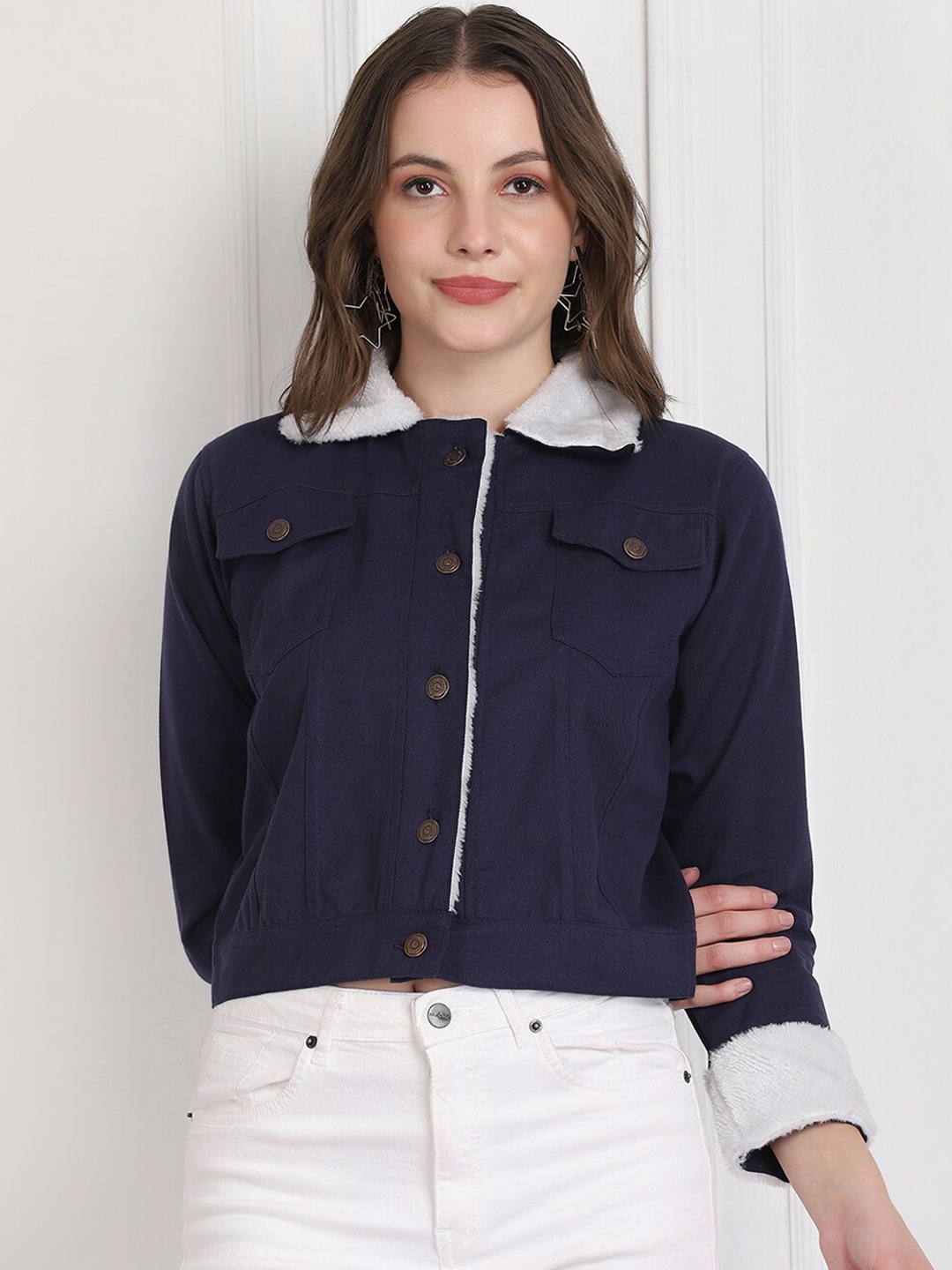 BUY NEW TREND Women Navy Blue Washed Lightweight Twill Cotton Crop Denim Jacket
BUY NEW TREND Women Navy Blue Washed Lightweight Twill Cotton Crop Denim Jacket