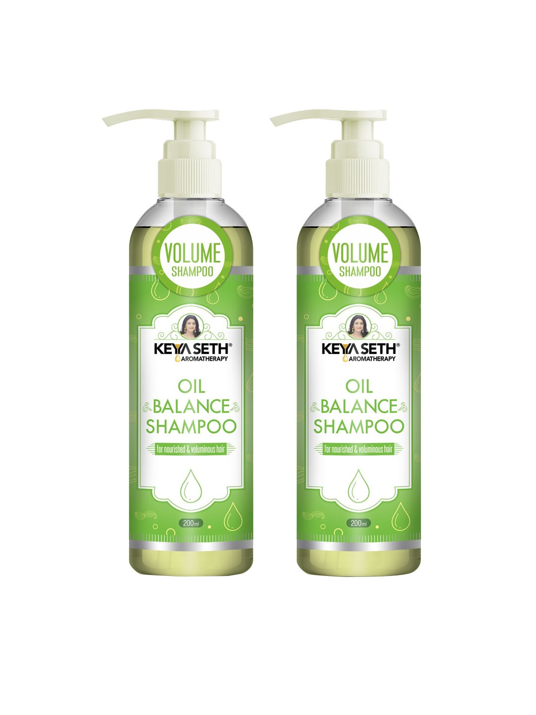 KEYA SETH Set of 2 Oil Balance Volume Shampoos Oily Scalp - Anti-Dandruff - 200ml each, Green
KEYA SETH Set of 2 Oil Balance Volume Shampoos Oily Scalp - Anti-Dandruff - 200ml each, Green