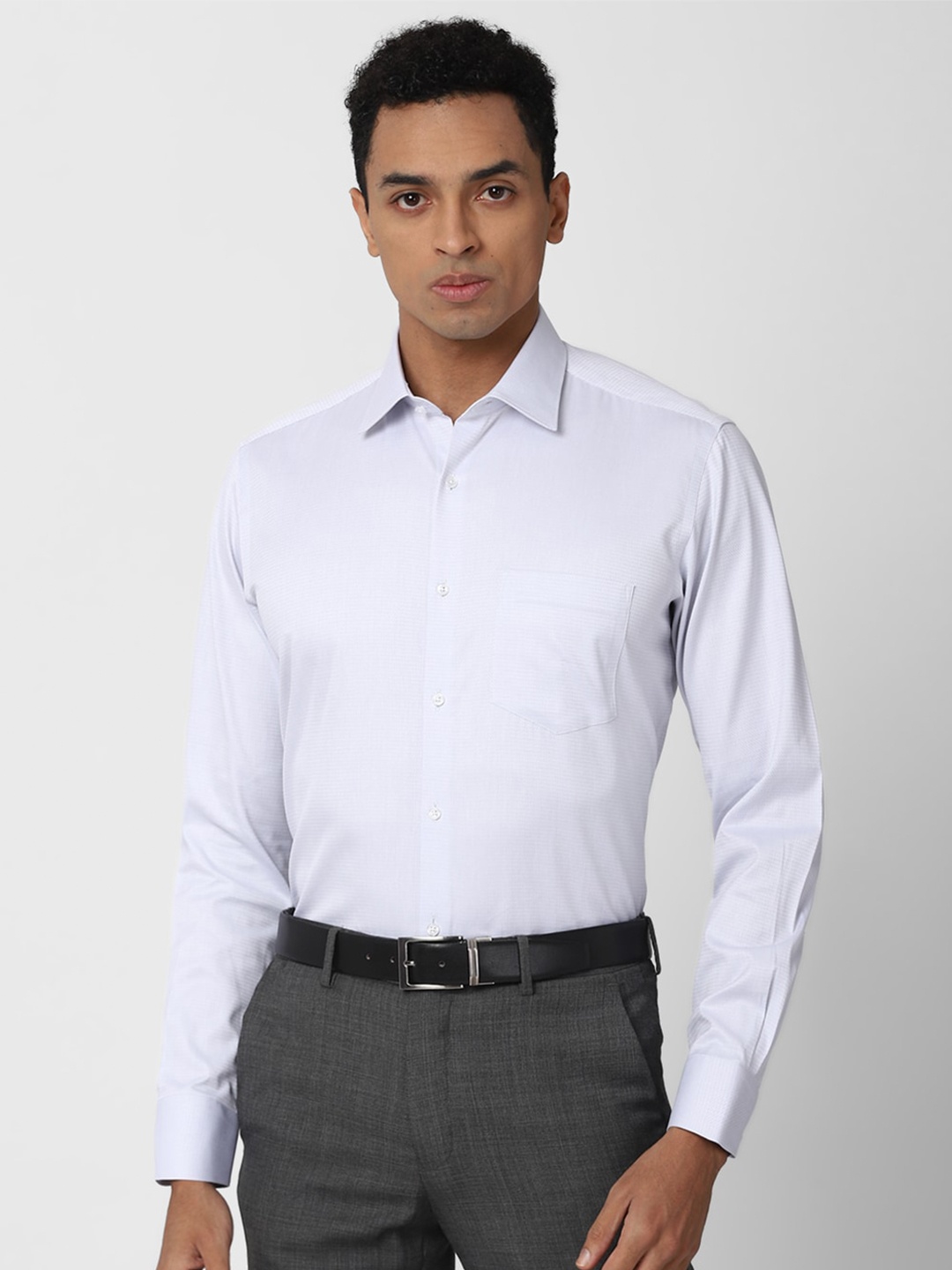 Van Heusen Men White Cotton Formal Shirt