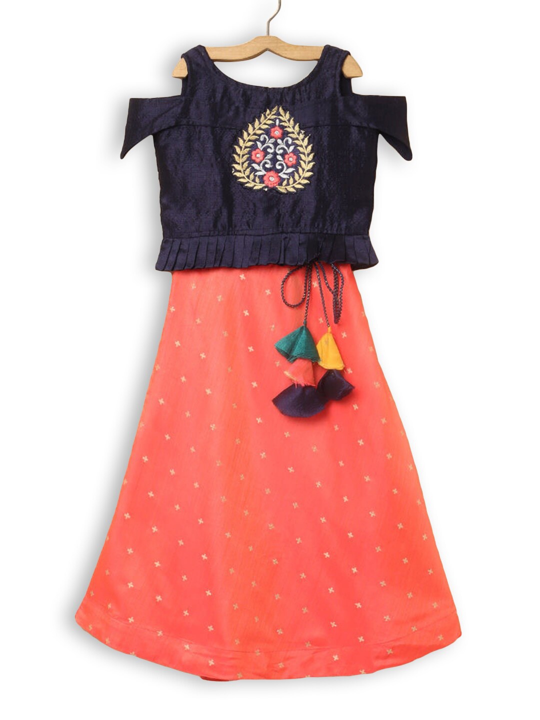Hopscotch Girls Blue & Red Embroidered Thread Work Pure Cotton Ready to Wear Lehenga
Hopscotch Girls Blue & Red Embroidered Thread Work Pure Cotton Ready to Wear Lehenga