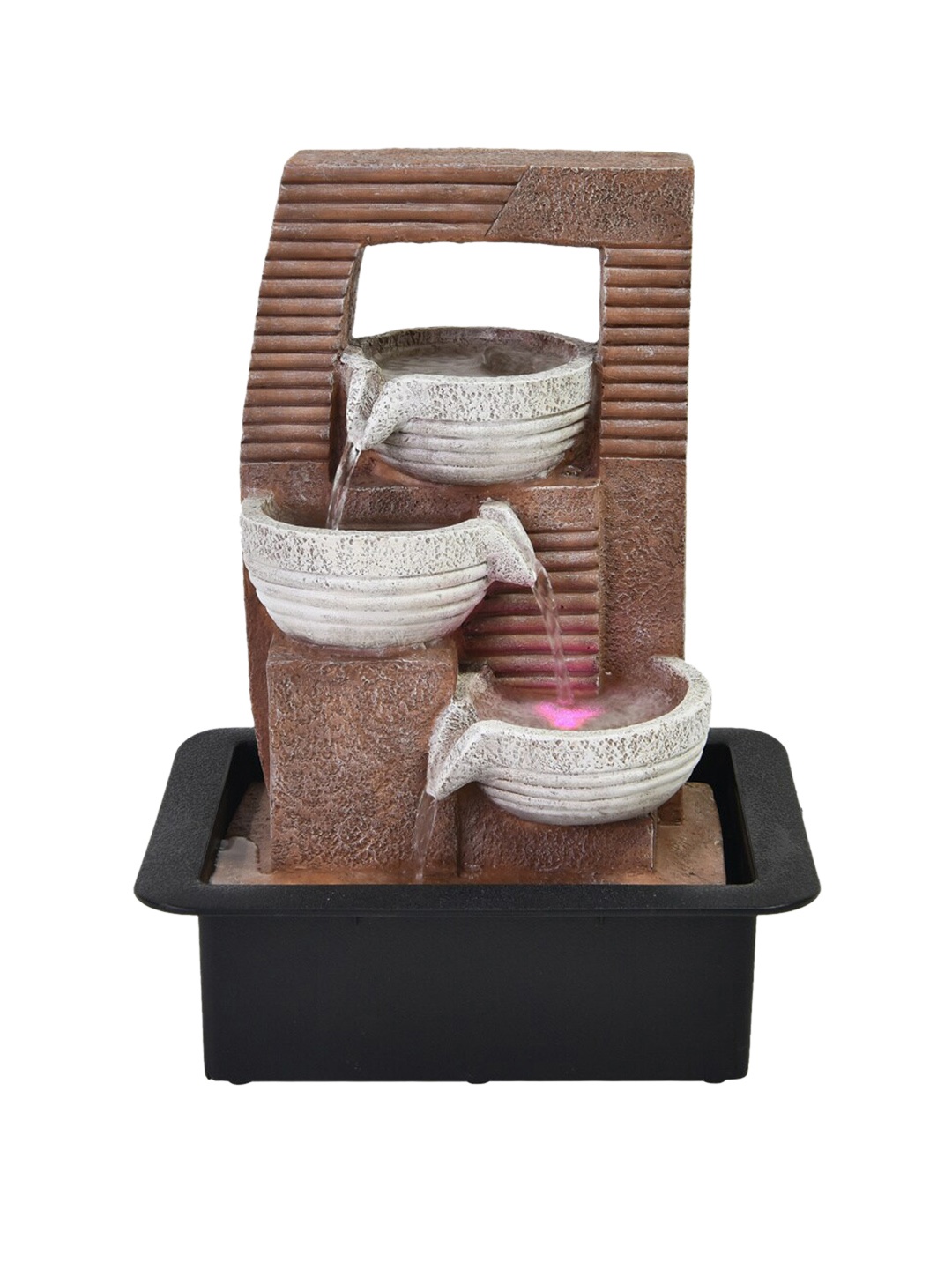 Home Centre Brown & Beige Textured Modern Indoor Fountain