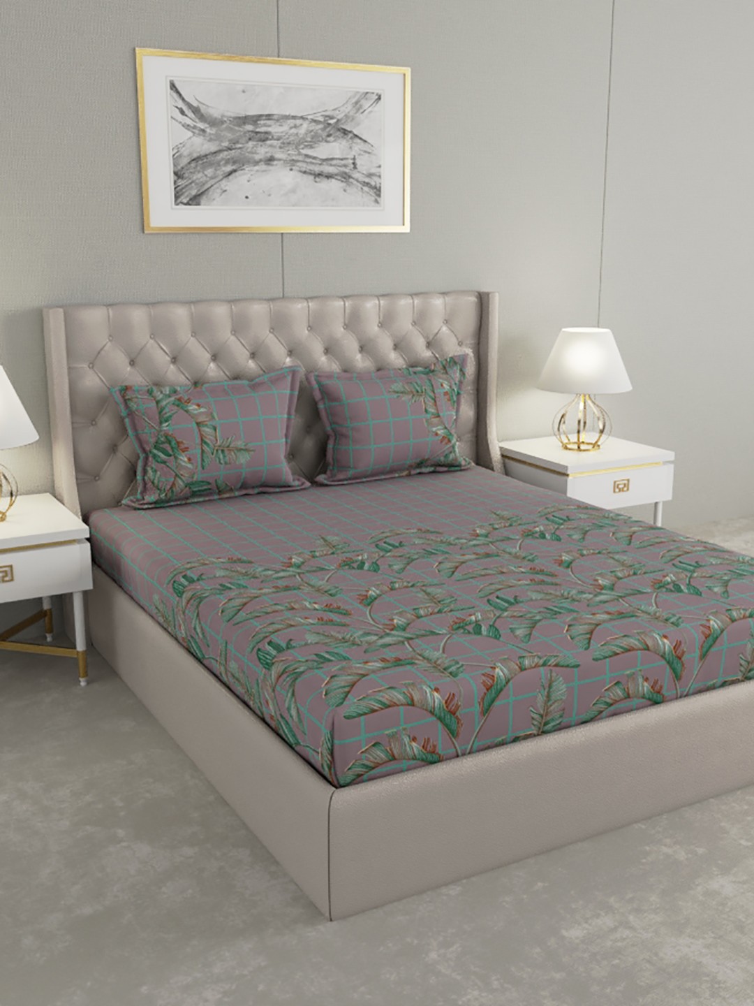 Raymond Home Grey & Brown Geometric 200 TC King Bedsheet with 2 Pillow Covers
Raymond Home Grey & Brown Geometric 200 TC King Bedsheet with 2 Pillow Covers