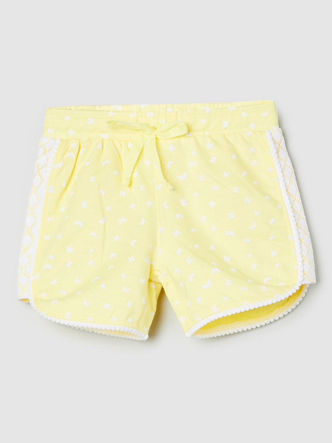 max Girls Yellow Striped Shorts
