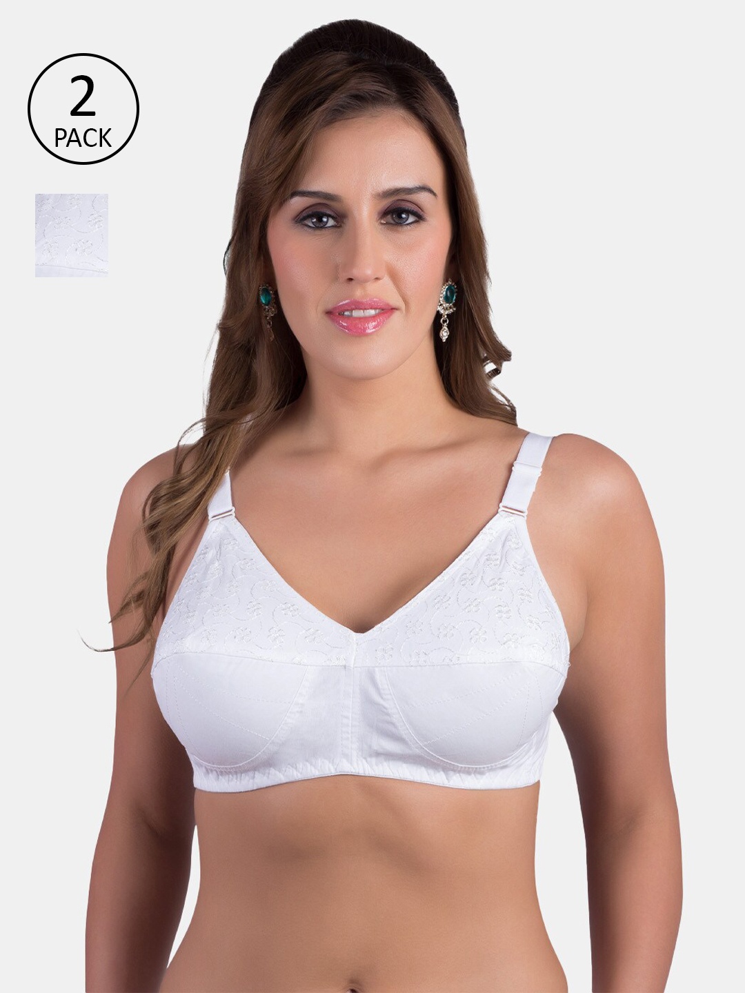 Rajnie Plus Size White Cotton 360 Degree Support Cut & Sew Minimizer Bra Pack Of 2 RJ-9635-2PC-WH
Rajnie Plus Size White Cotton 360 Degree Support Cut & Sew Minimizer Bra Pack Of 2 RJ-9635-2PC-WH