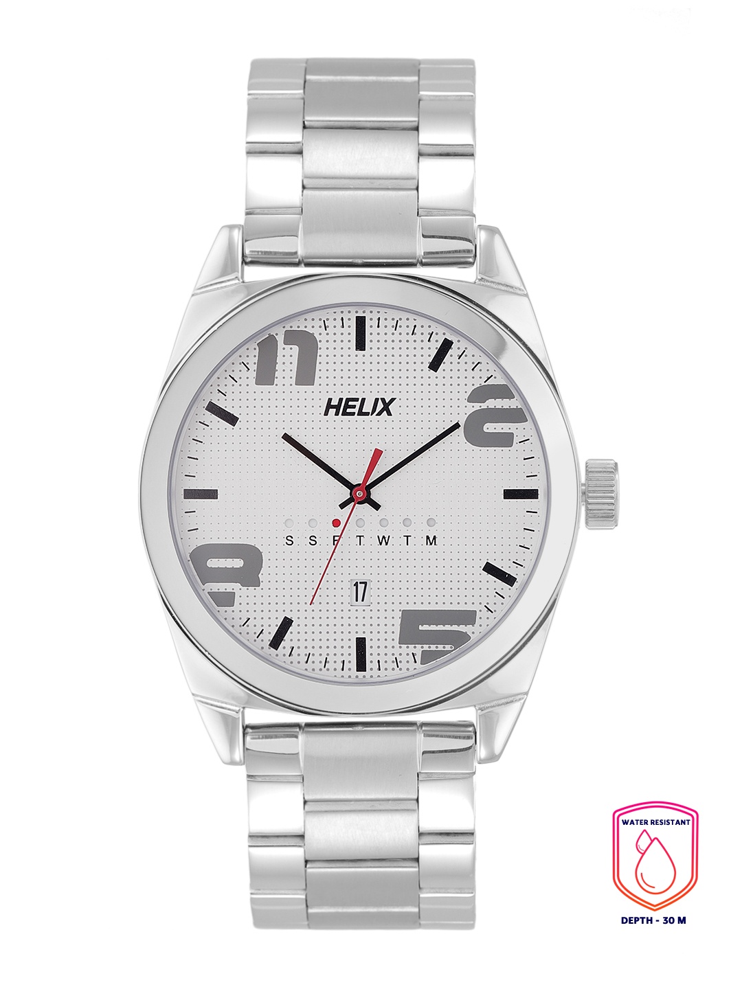 Helix Men Silver-Toned Dial & Silver Toned Stainless Steel Straps Analogue Watch TW044HG03
Helix Men Silver-Toned Dial & Silver Toned Stainless Steel Straps Analogue Watch TW044HG03
