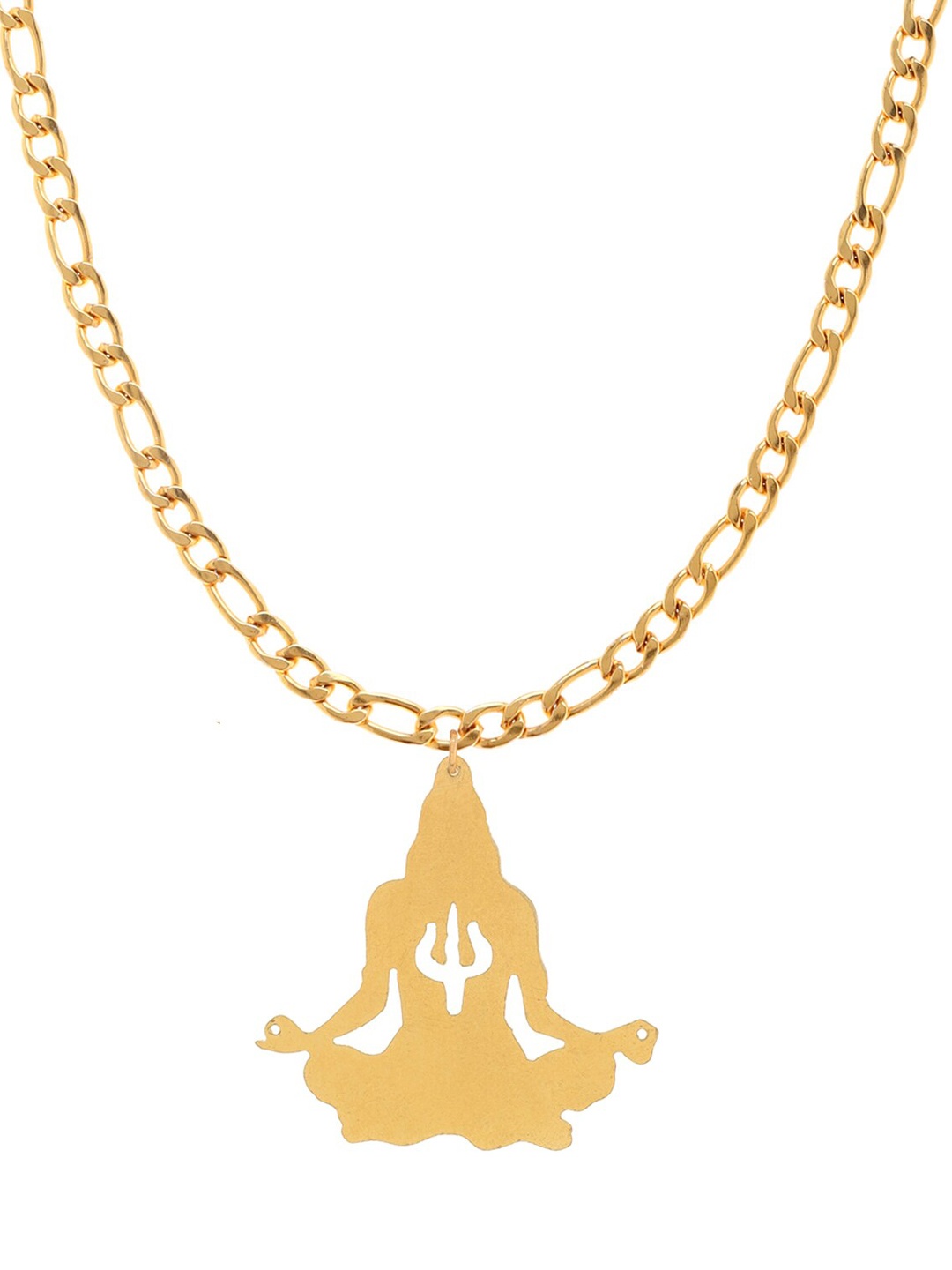 Goldnera Men Gold-Plated Pendant With Chain