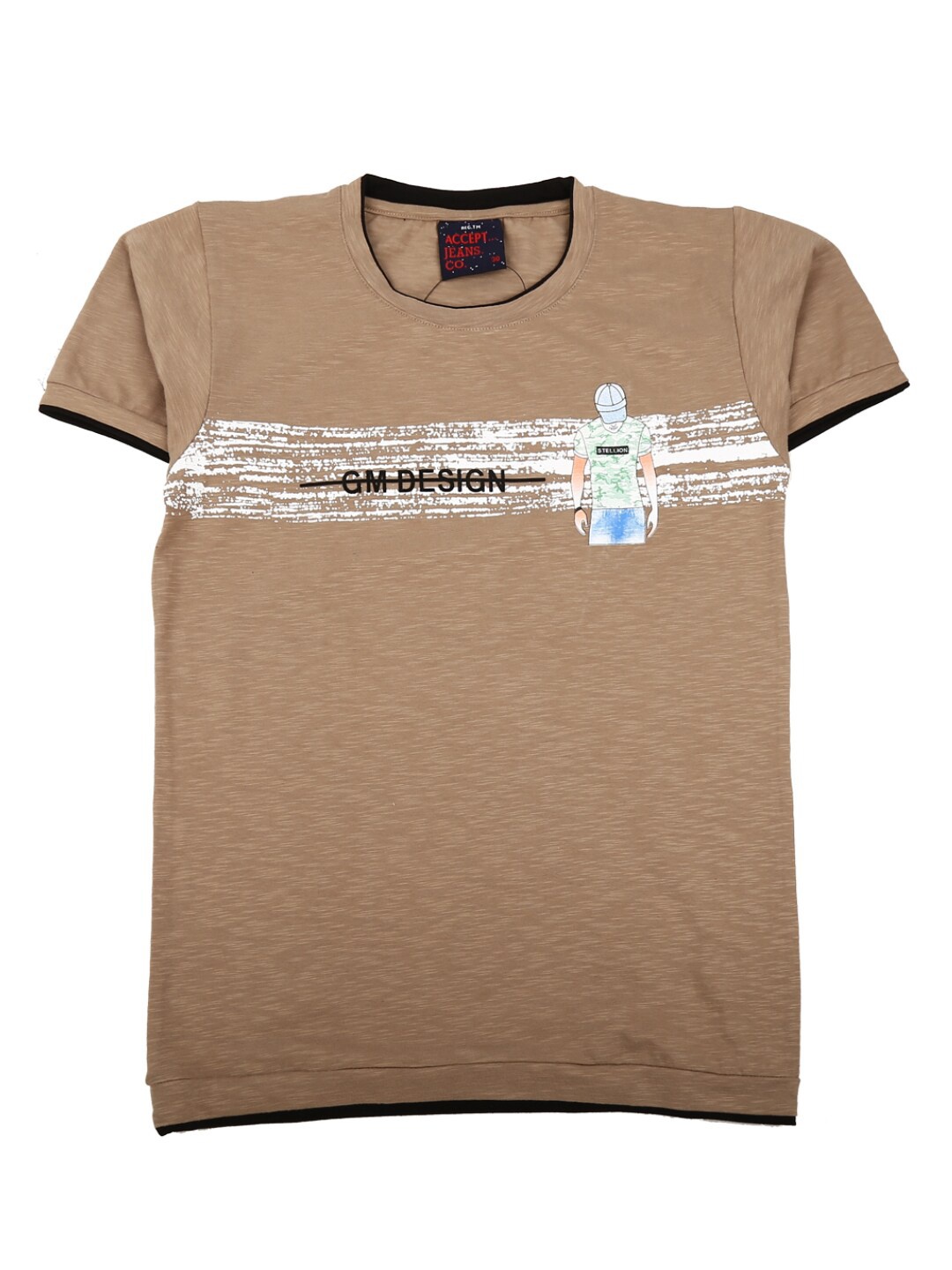 V-Mart Boys Brown Printed T-shirt