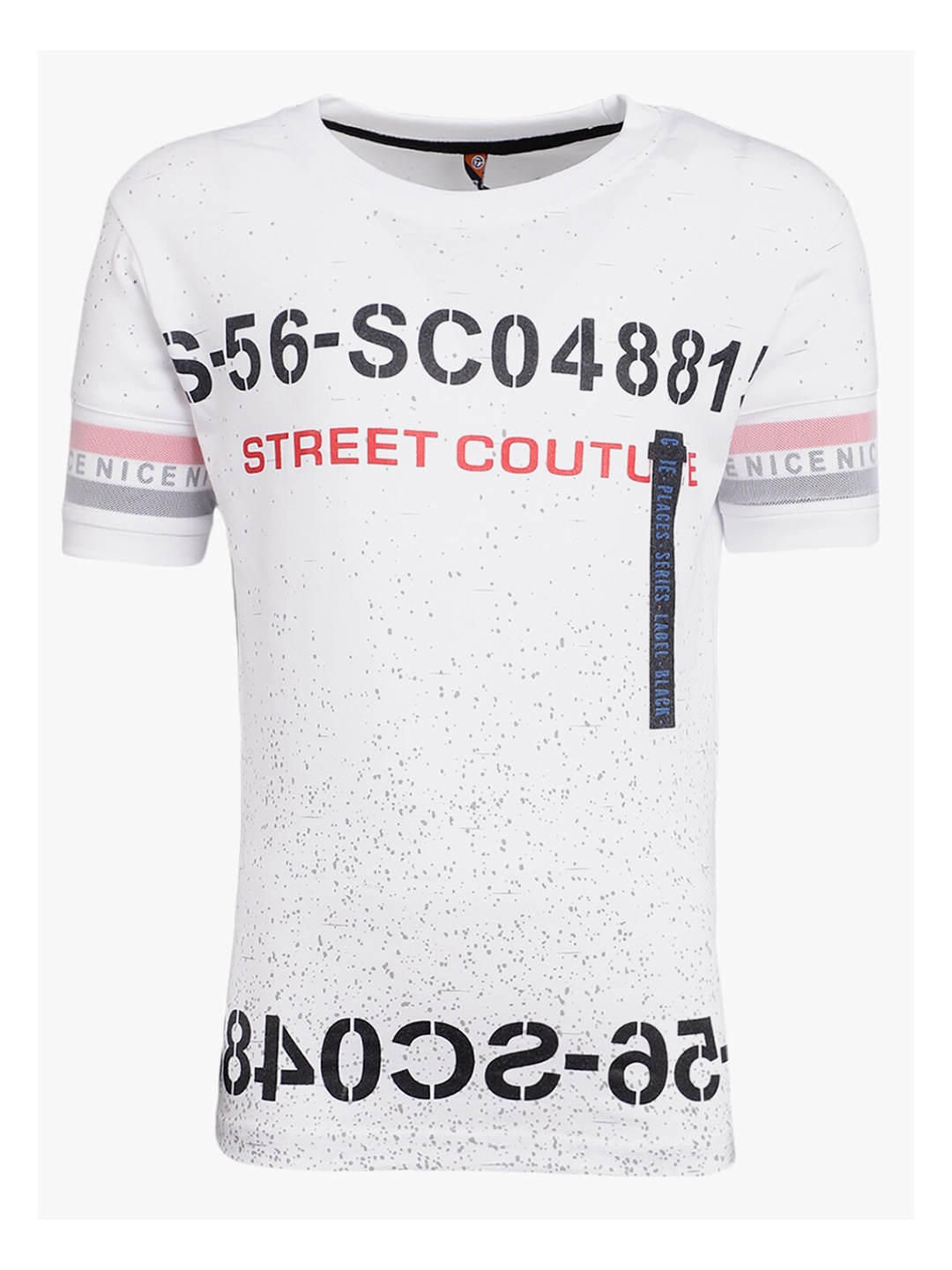 V-Mart Boys White Typography Printed Cotton T-shirt