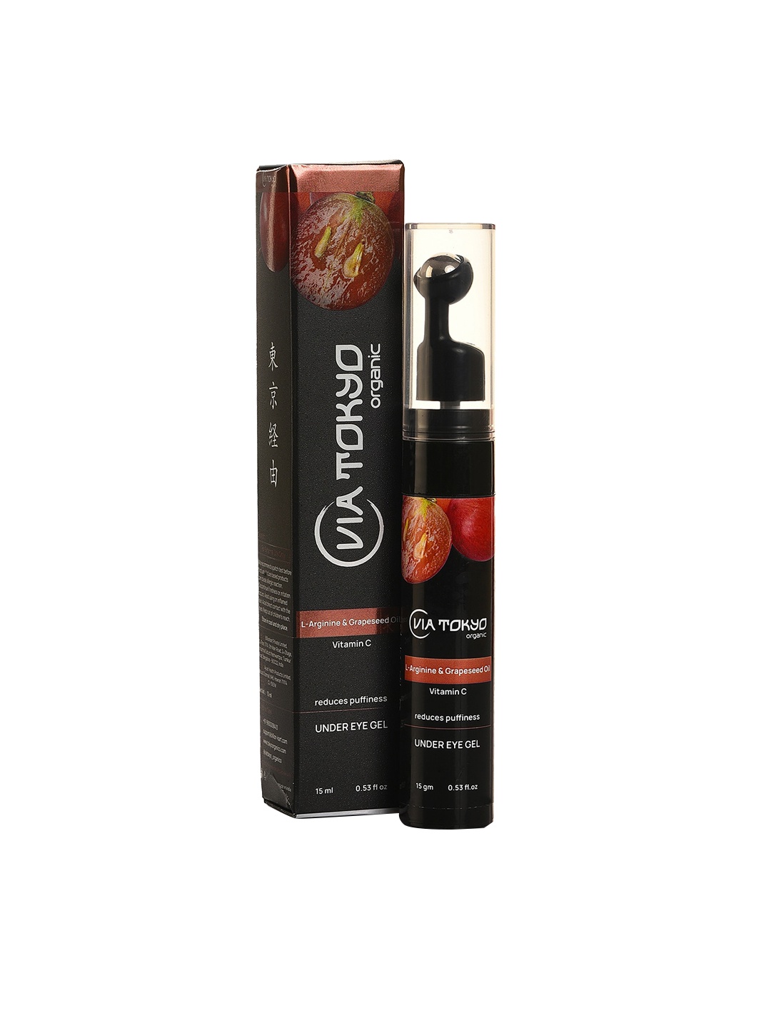 VIA TOKYO ORGANIC Grapeseed Oil Under Eye Cream with L-Arginine & Vitamin C 15 ml, Black
VIA TOKYO ORGANIC Grapeseed Oil Under Eye Cream with L-Arginine & Vitamin C 15 ml, Black