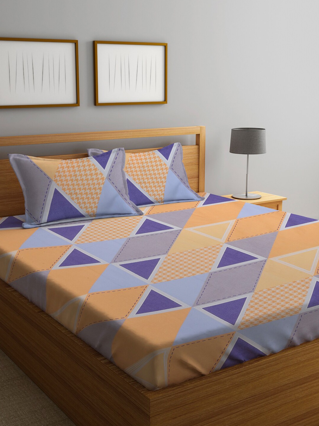 KLOTTHE Multicoloured 210 TC King Geometric Cotton Bedsheet with 2 Pillow Covers, Multi
KLOTTHE Multicoloured 210 TC King Geometric Cotton Bedsheet with 2 Pillow Covers, Multi