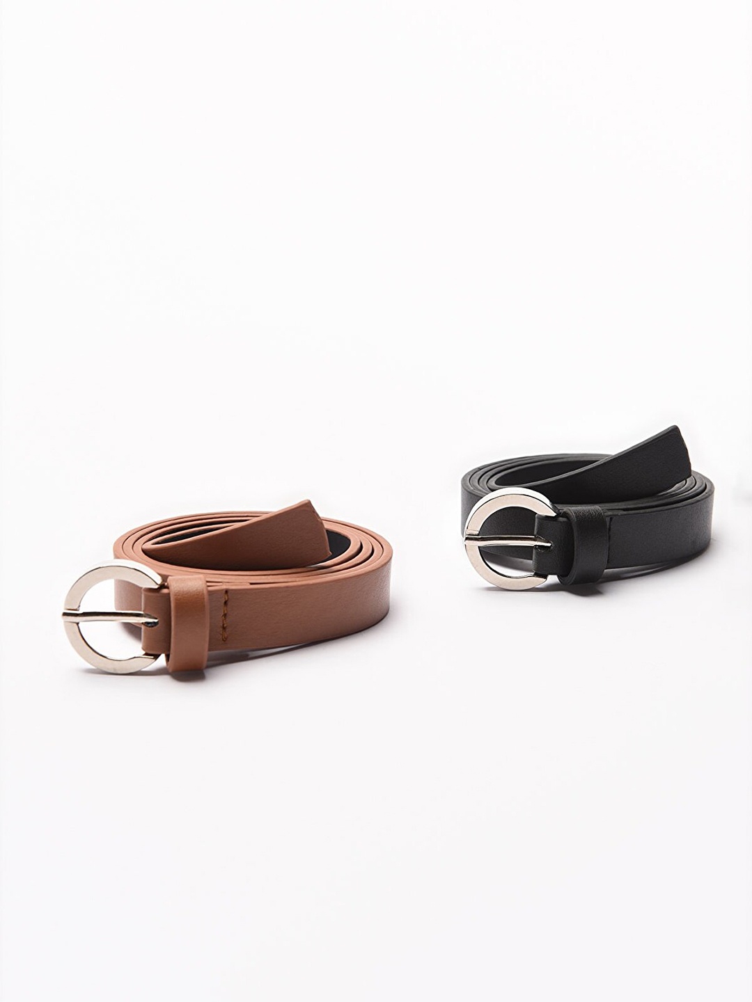 Trendyol Women Pack of 2 Solid Belts, Black