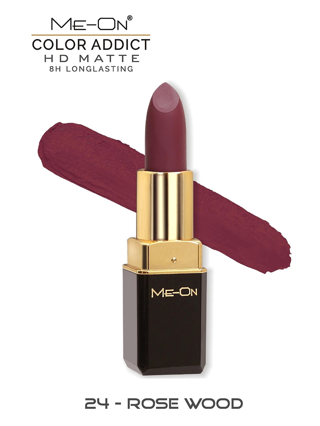 ME-ON Color Addict Long-Lasting HD Matte Lipstick - Rose Wood 24, Brown